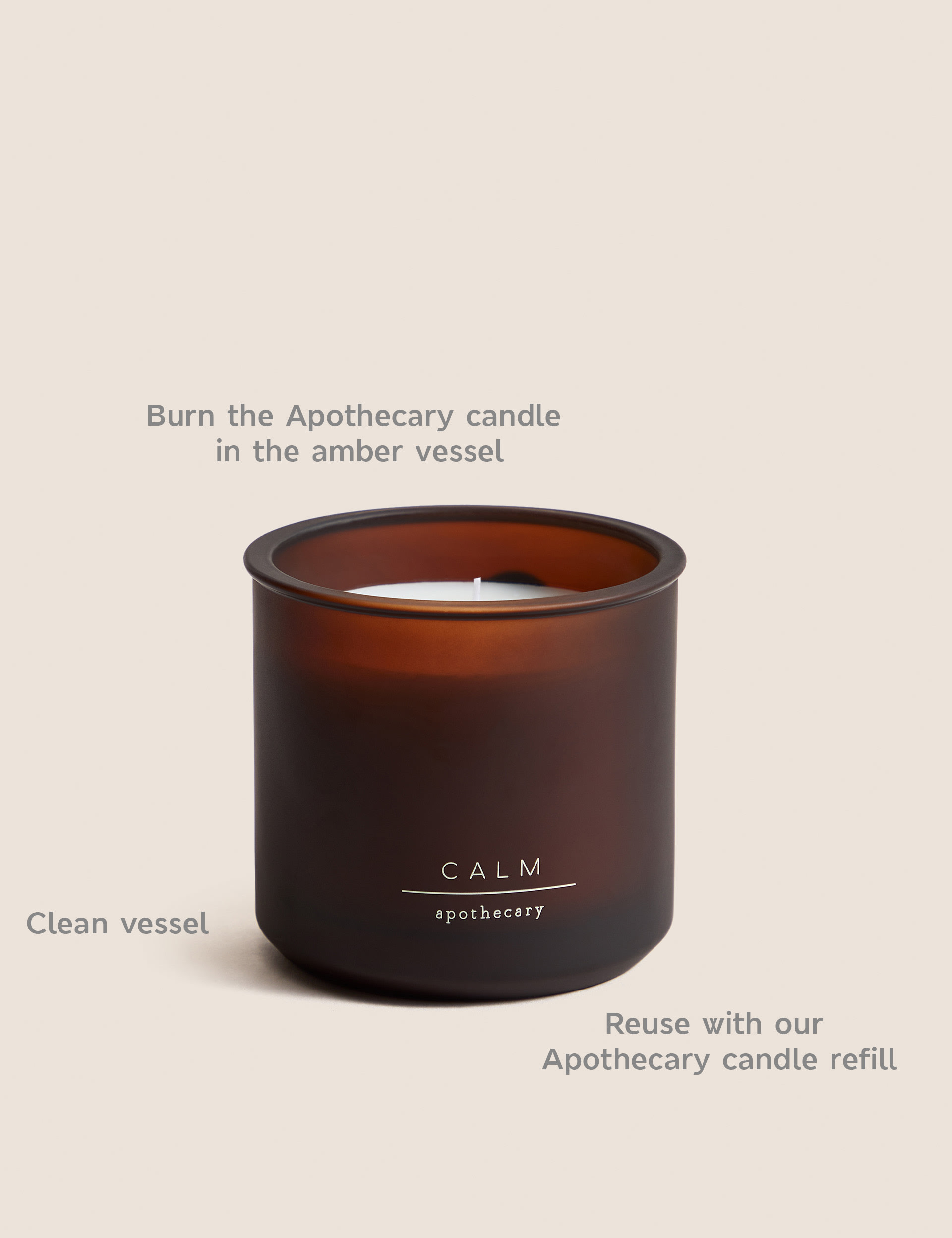 Apothecary Calm Refillable Candle - Amber, Amber