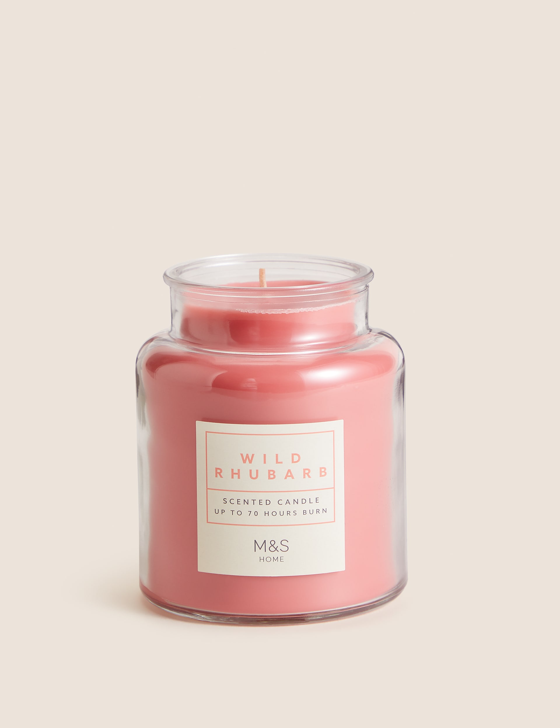 M&S Collection Wild Rhubarb Jar Candle - Pink, Pink