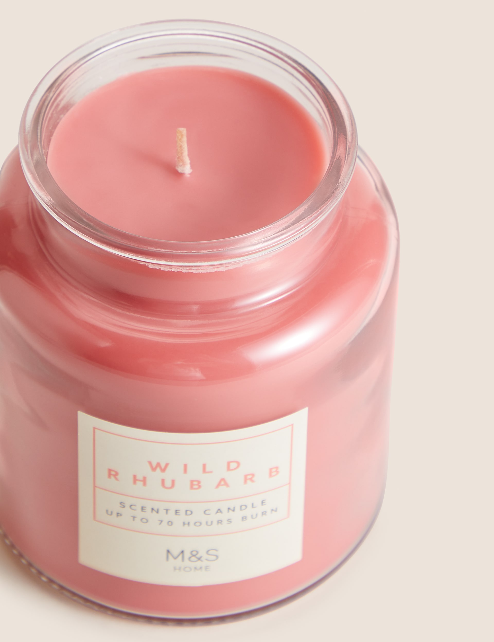 M&S Collection Wild Rhubarb Jar Candle - Pink, Pink