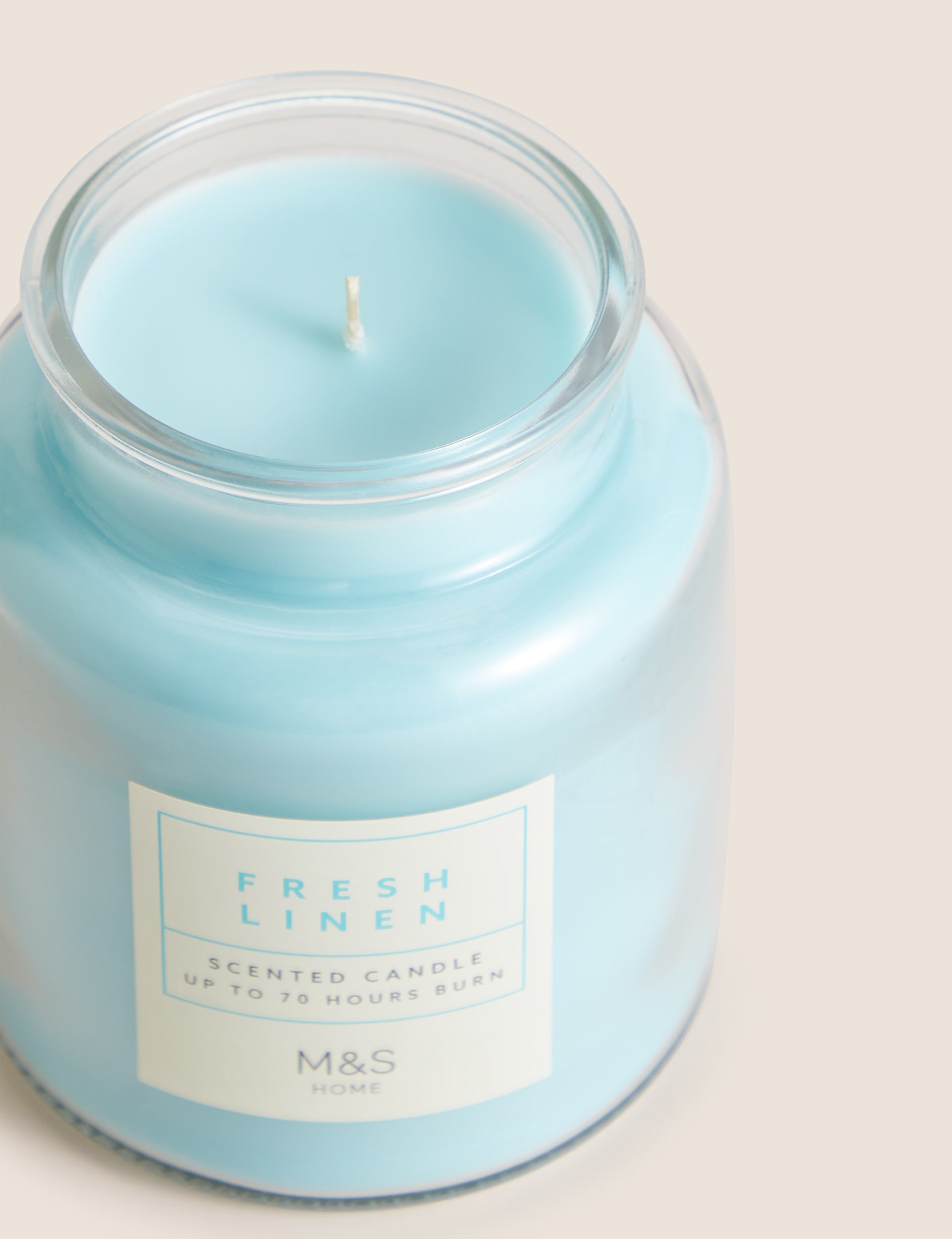 M&S Collection Fresh Linen Jar Candle - Blue, Blue