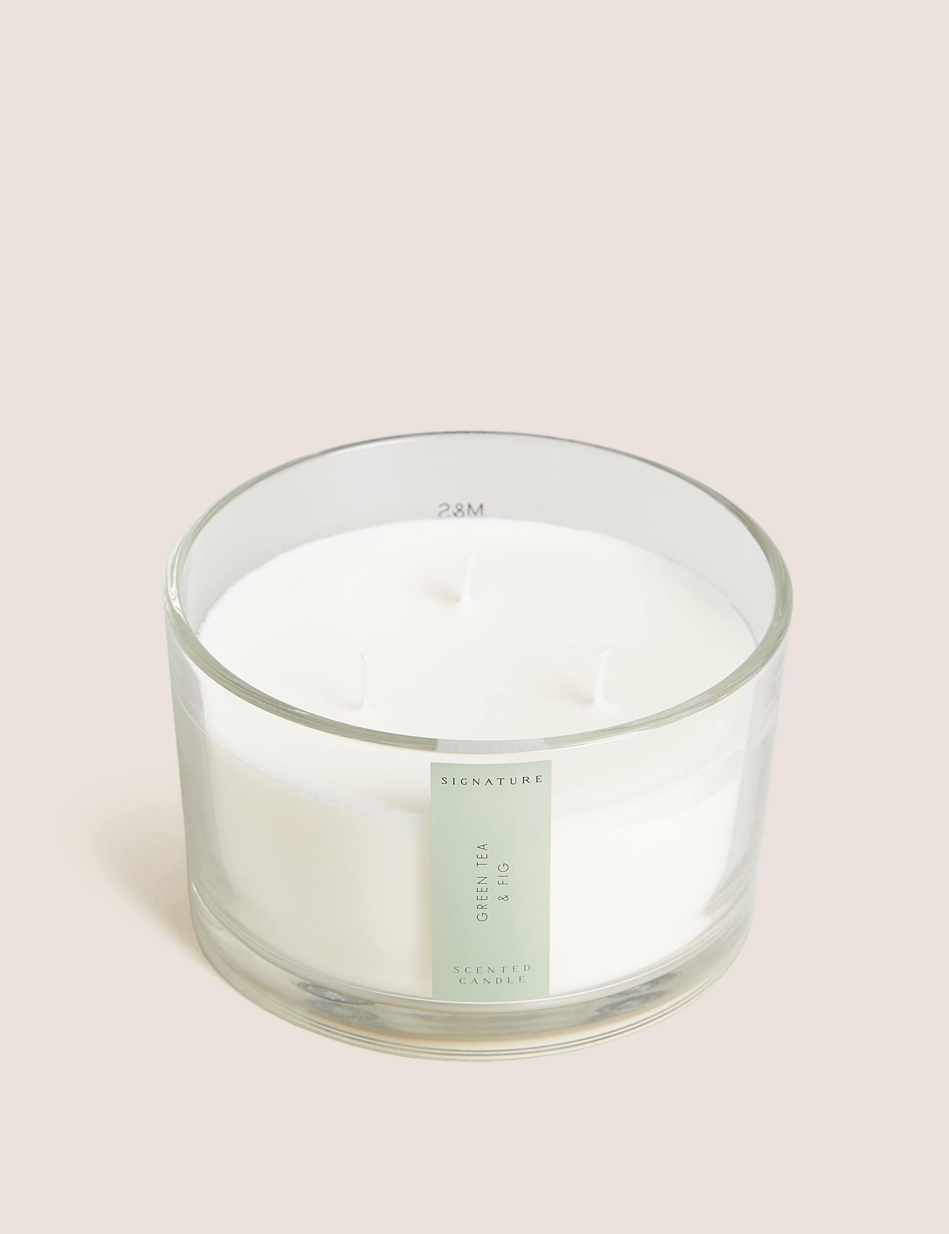 Signature Green Tea & Fig 3 Wick Candle - Dark Green Mix, Dark Green Mix