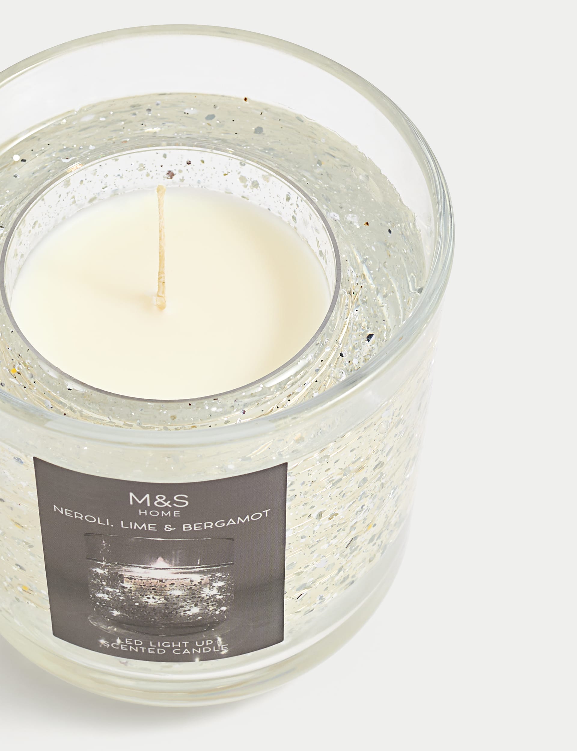 Marks & Sparkle Neroli, Lime & Bergamot Light Up Candle - Silver, Silver,Gold Mix