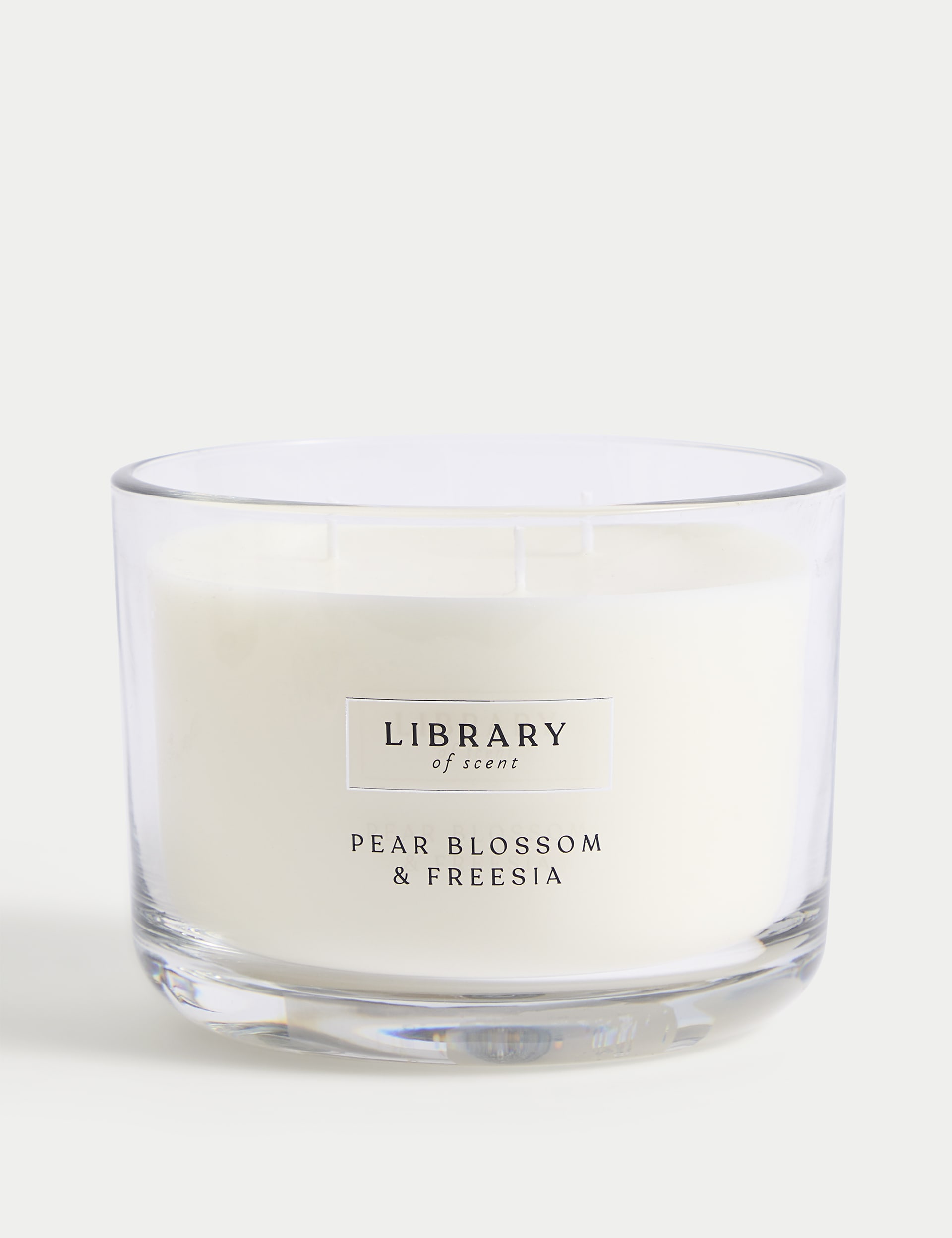 Library Of Scent Pear Blossom & Freesia 3 Wick Candle - White, White