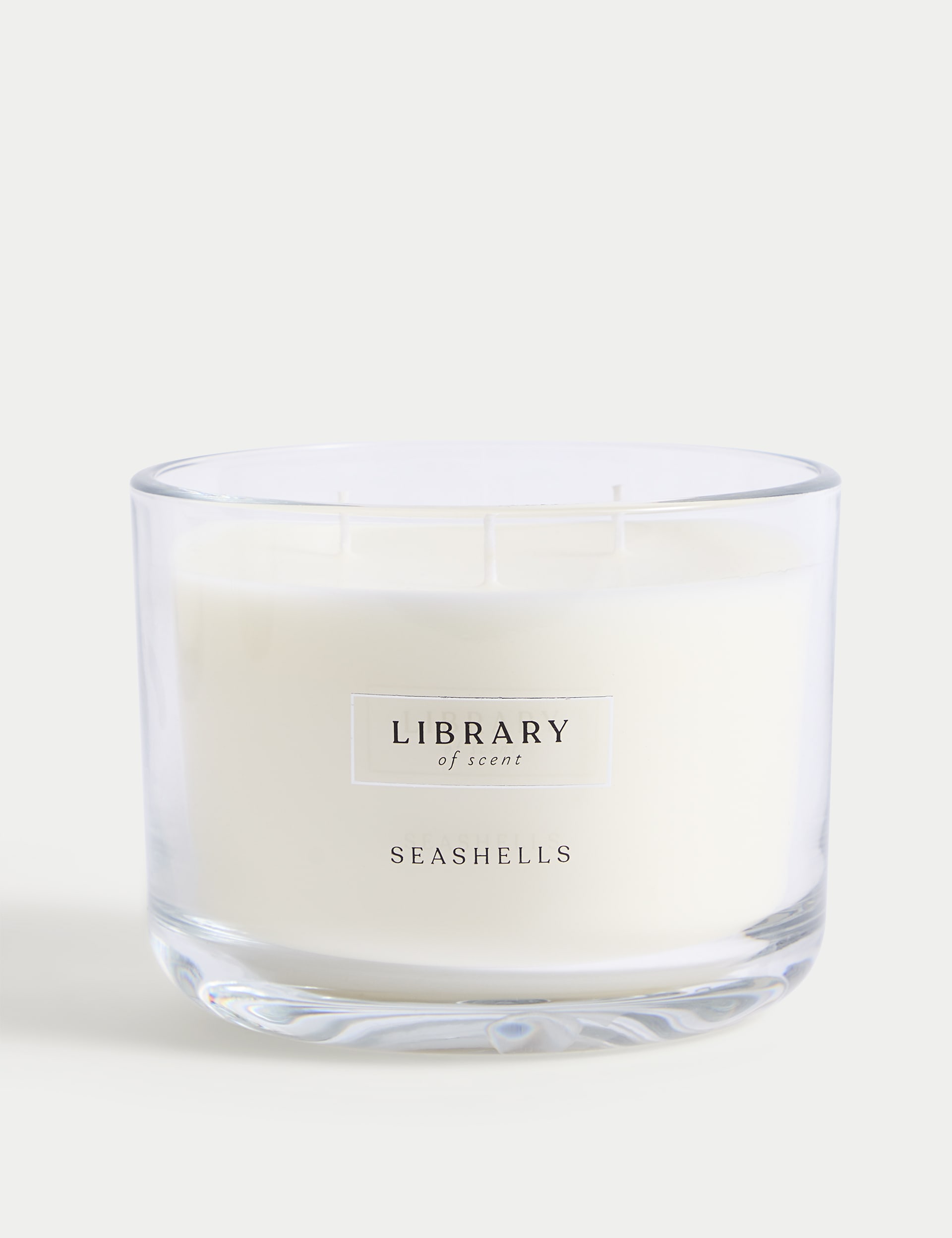 Library Of Scent Seashells 3 Wick Candle - White, White