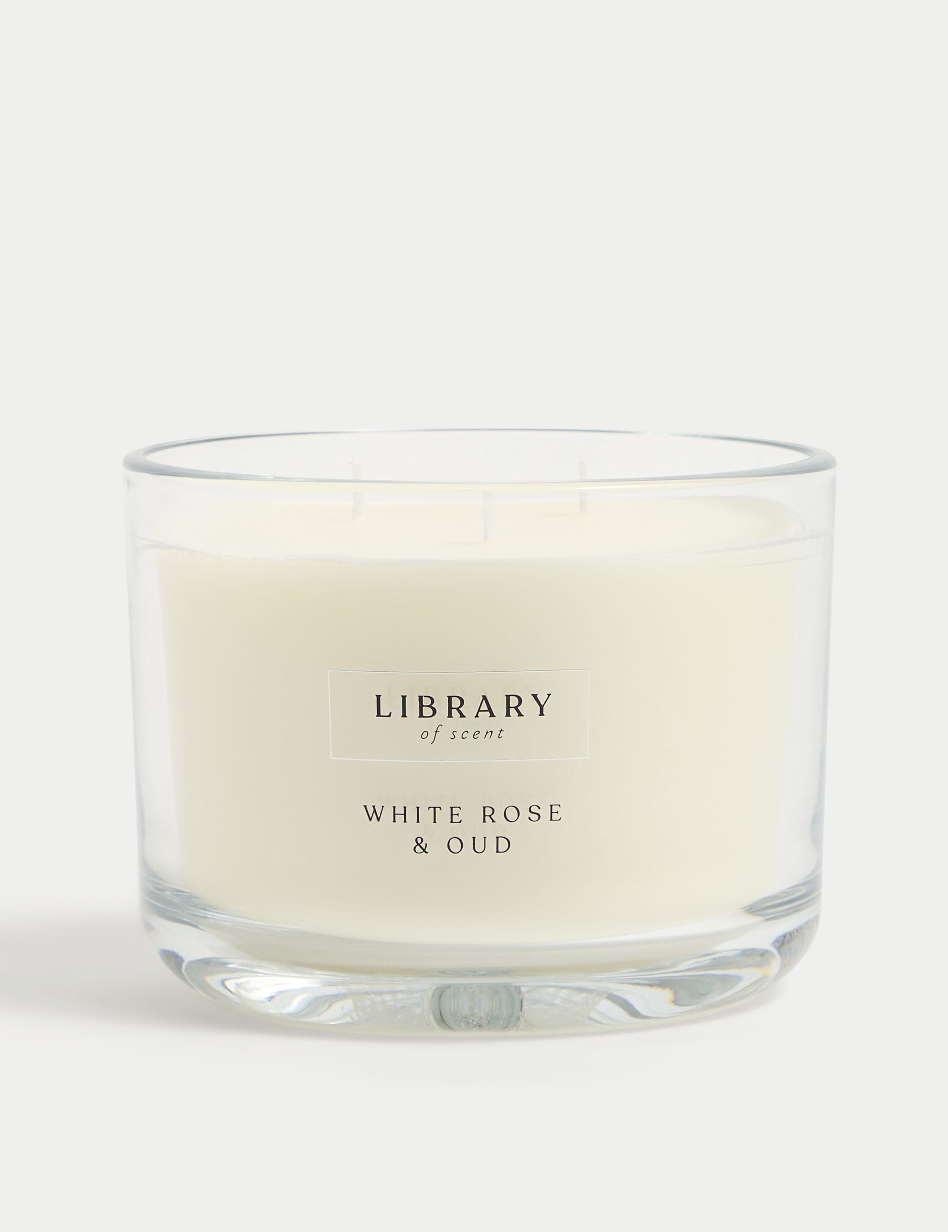 Library Of Scent White Rose & Oud 3 Wick Candle - White Mix, White Mix