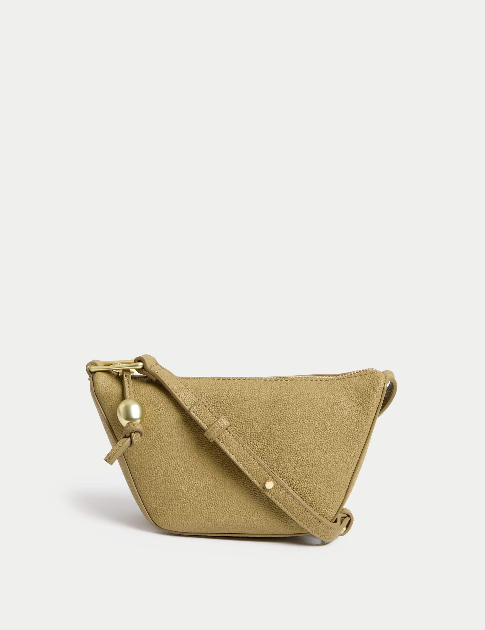 M&S Collection Women's Faux Leather Mini Cross Body Bag - Olive, Black,Lavender,Olive,Cream