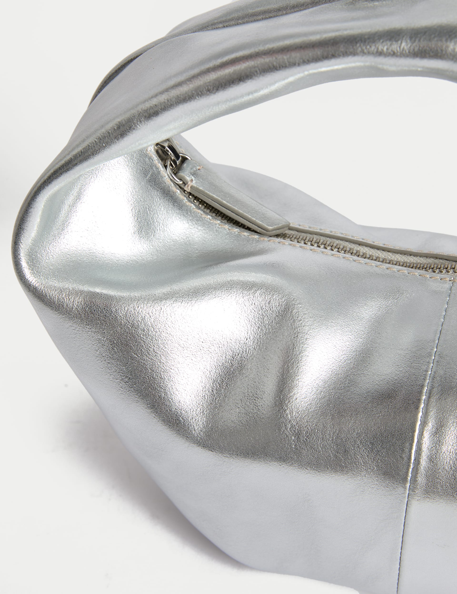 Autograph Women's Leather Top Handle Grab Bag - Silver, Silver