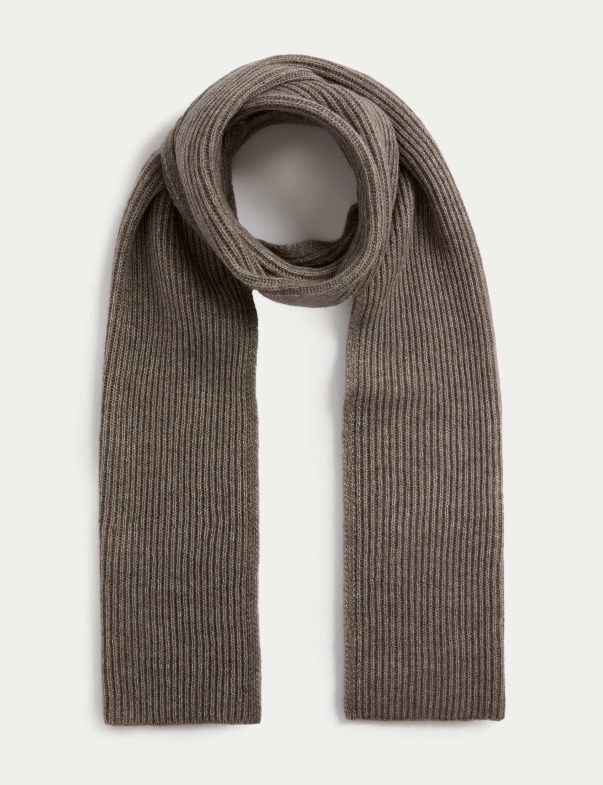 M&S Collection Women's Knitted Scarf - Taupe, Black,Taupe,Grey,Pink