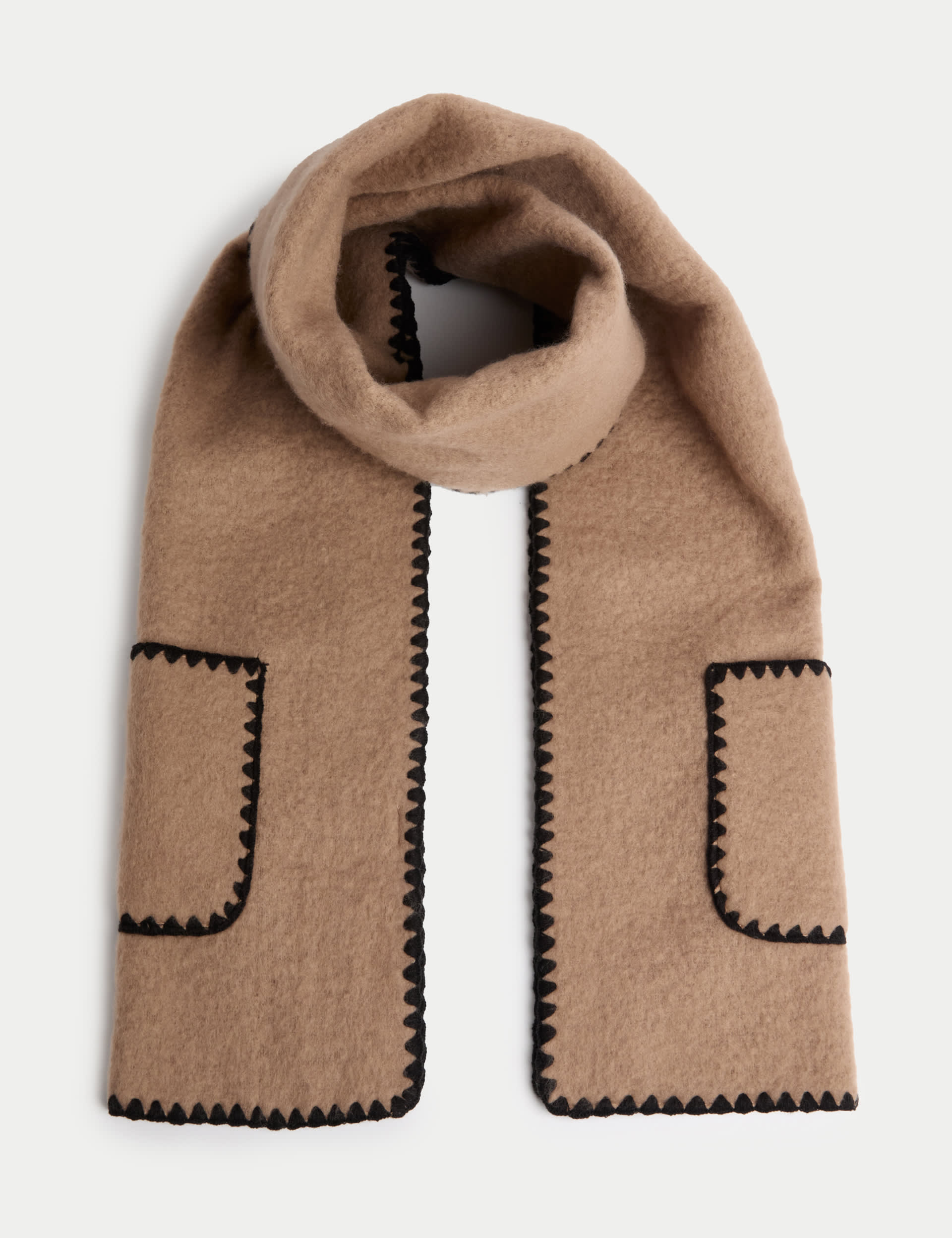 M&S Collection Women's Whipstitch Scarf - Camel Mix, Camel Mix