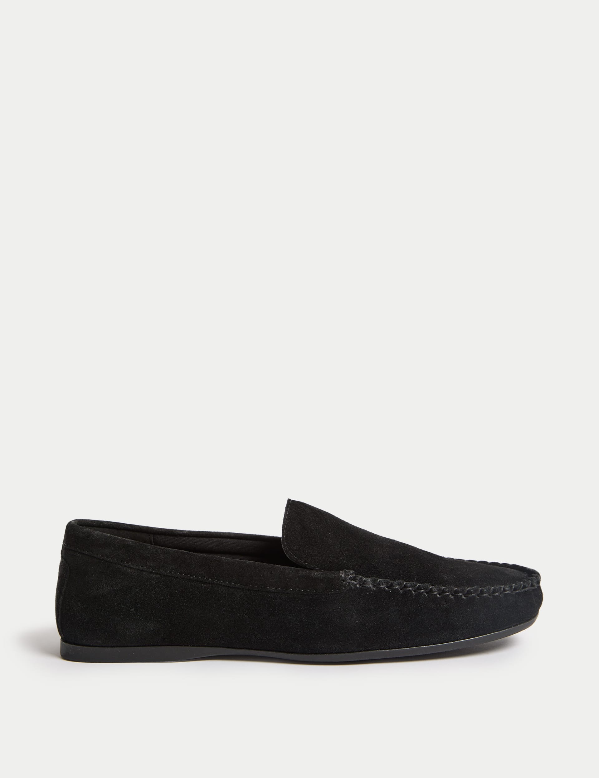 M&S Collection Women's Suede Flat Loafers - 6 - Black, Black,Brown