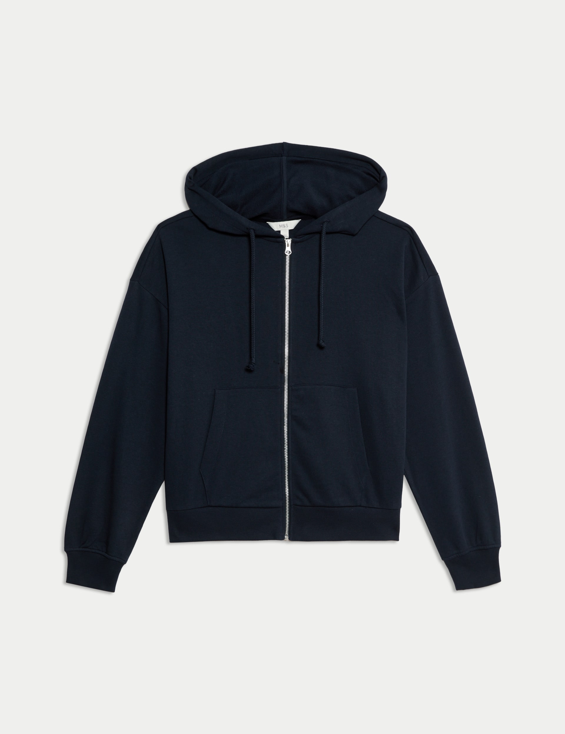 M&S Collection Women's Cotton Rich Regular Fit Hoodie - M - Midnight Navy, Midnight Navy,Rose Pink