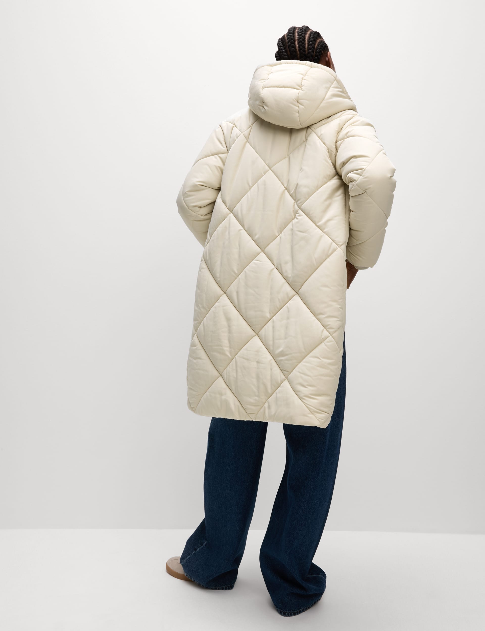 M&S Collection Women's Thermowarmth Diamond Quilted Padded Coat - 10 - Beige, Beige,Black,Bright Sa