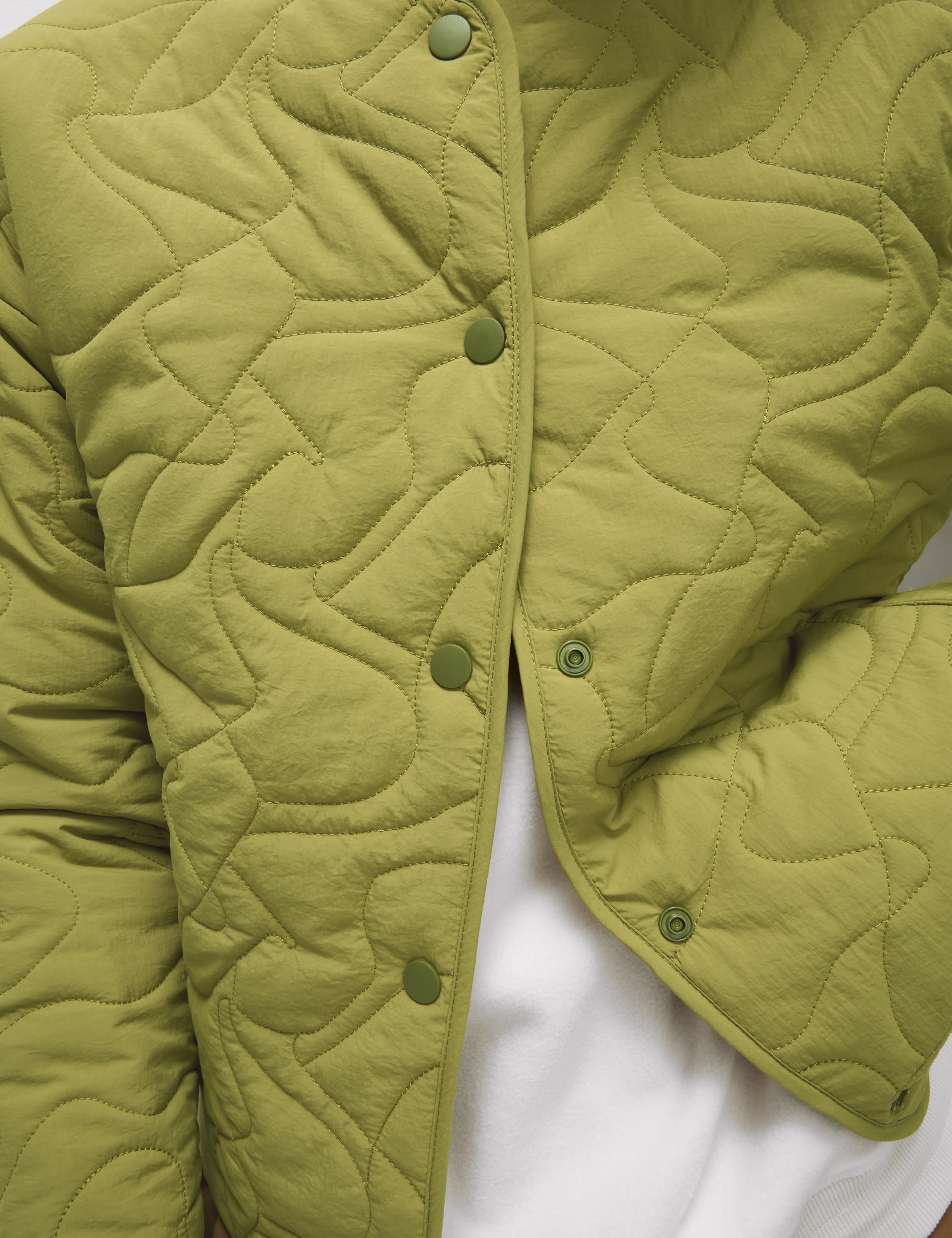 Goodmove Women's Quilted Lightweight Collarless Jacket - 14 - Leaf, Leaf,Ivory