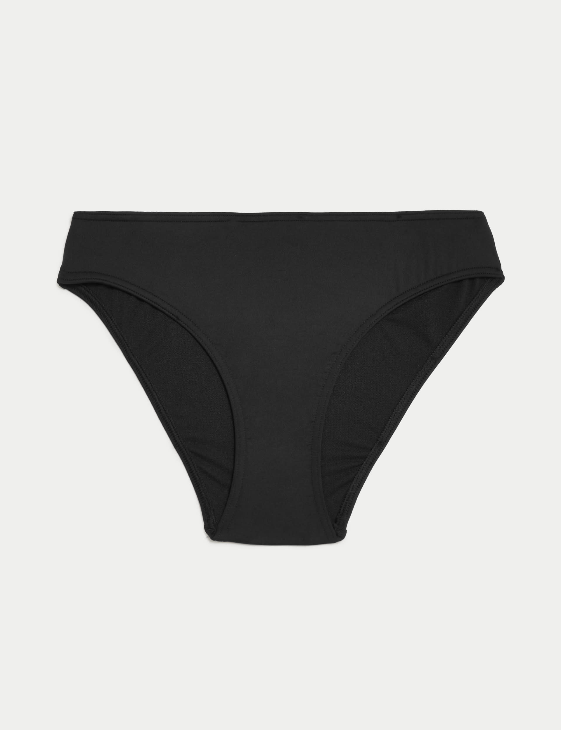 M&S Collection Women's High Leg Bikini Bottoms - 14 - Black, Black