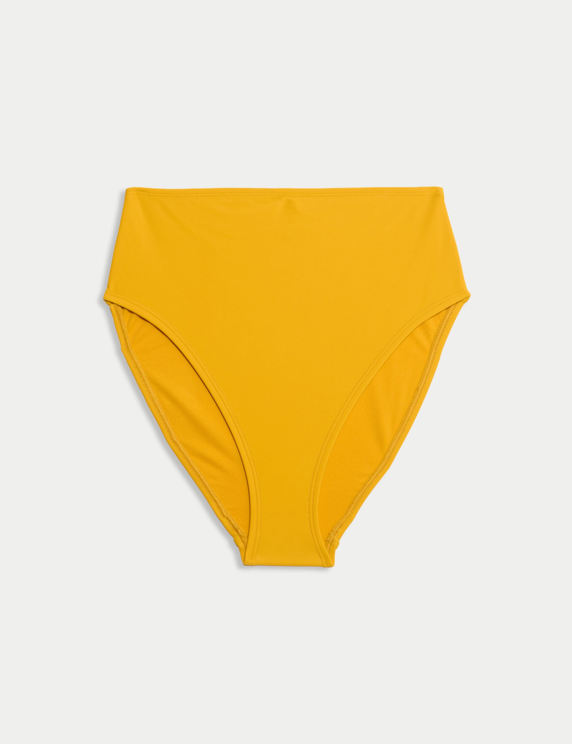 M&S Collection Women's High Waisted Bikini Bottoms - 12 - Bright Saffron, Spa Blue,Bright Saffron,Black