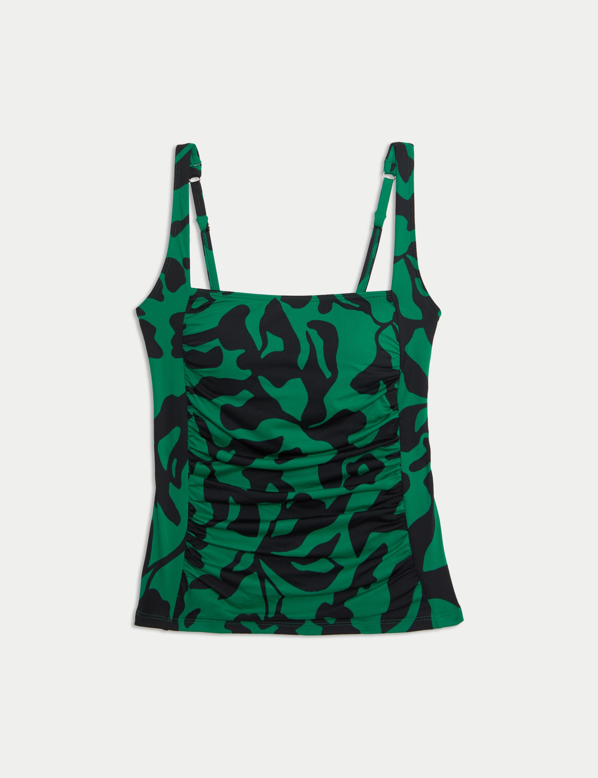 M&S Collection Women's 360 Tummy Control Printed Padded Tankini Top - 12 - Green Mix, Green Mix,Dark