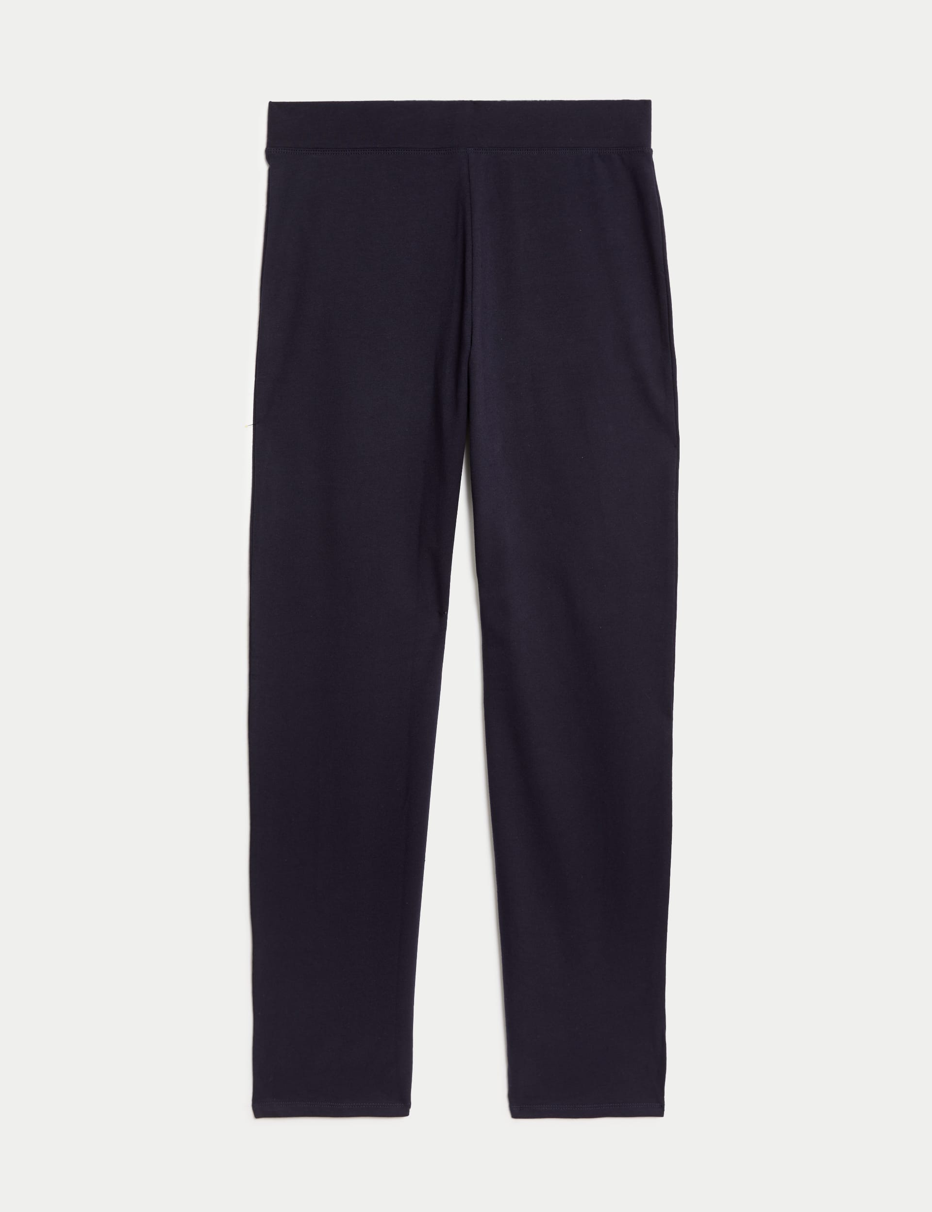 M&S Collection Women's Cotton Rich Straight Leg Joggers - 16SHT - Navy, Charcoal,Black,Navy