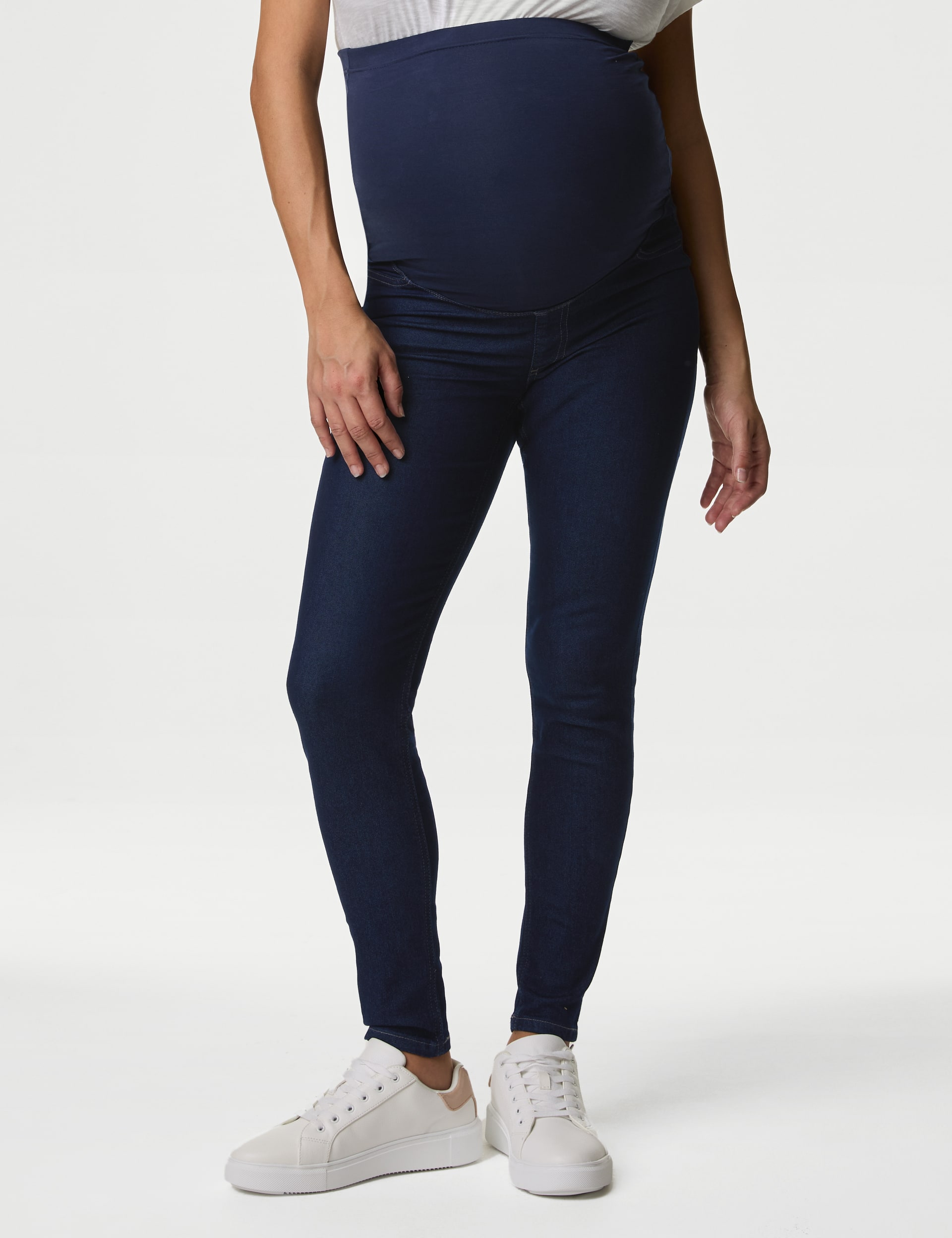 M&S Collection Women's Maternity Over Bump Jeggings - 12REG - Indigo Mix, Indigo Mix,Black