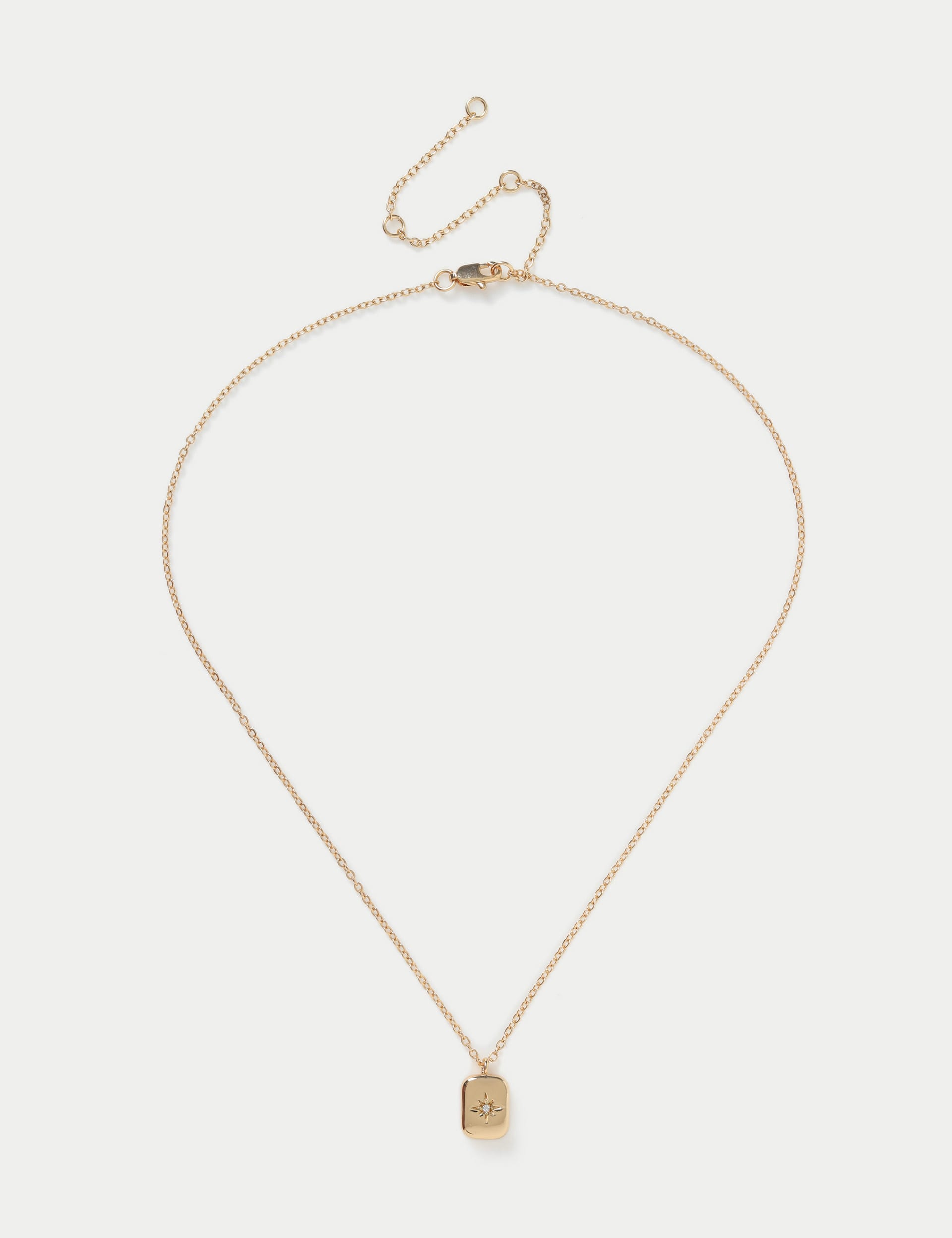 M&S Collection Women's 14ct Gold Plated April Birthstone Necklace - Diamante, Diamante