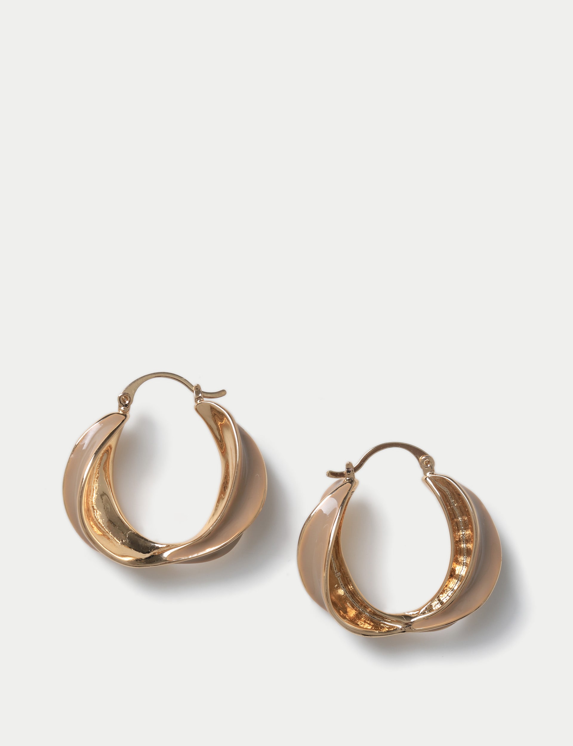 M&S Collection Women's Nude Enamel Twist Hoop Earring, Nude