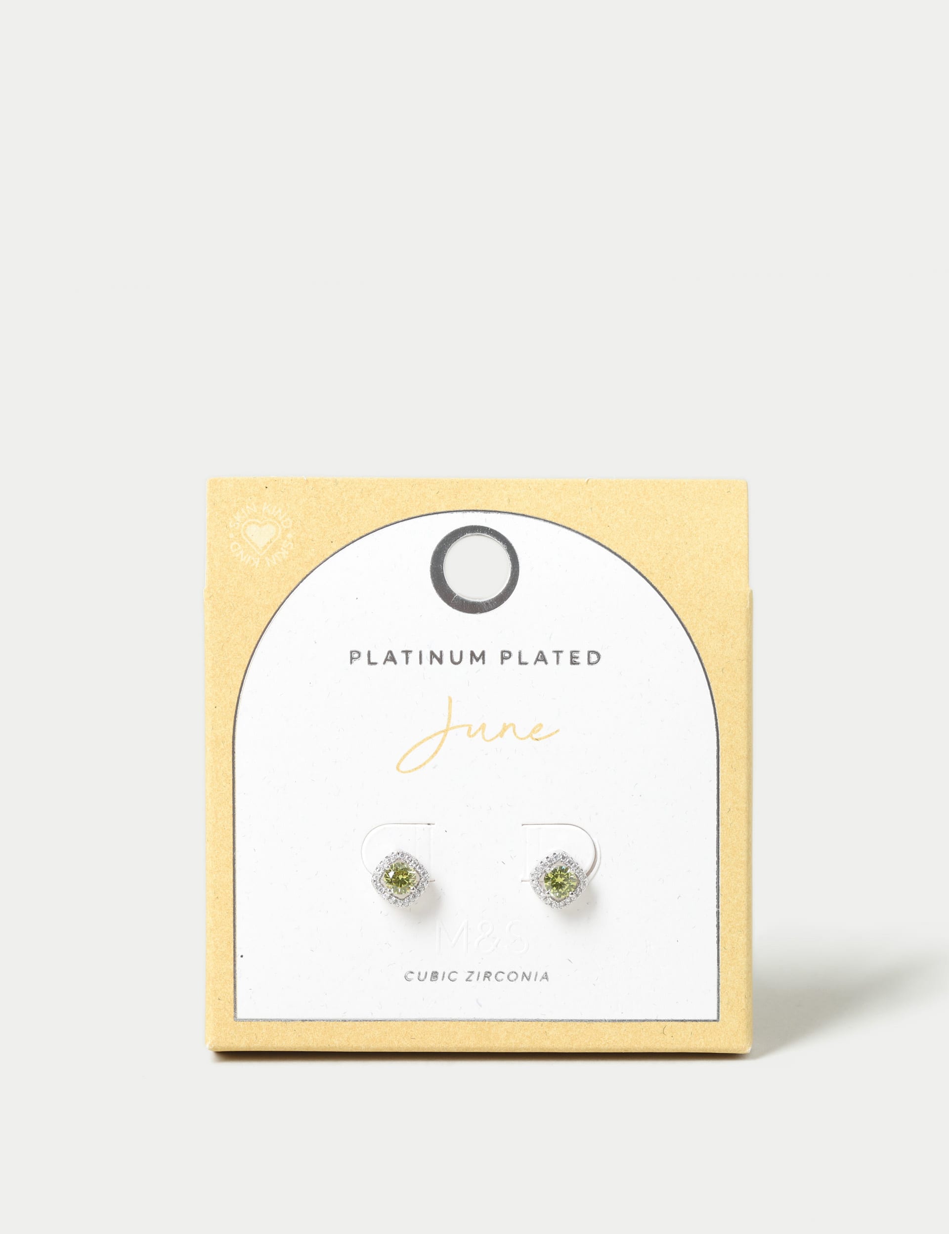 M&S Collection Women's Platinum Plated June Stud Earrings - Yellow, Yellow