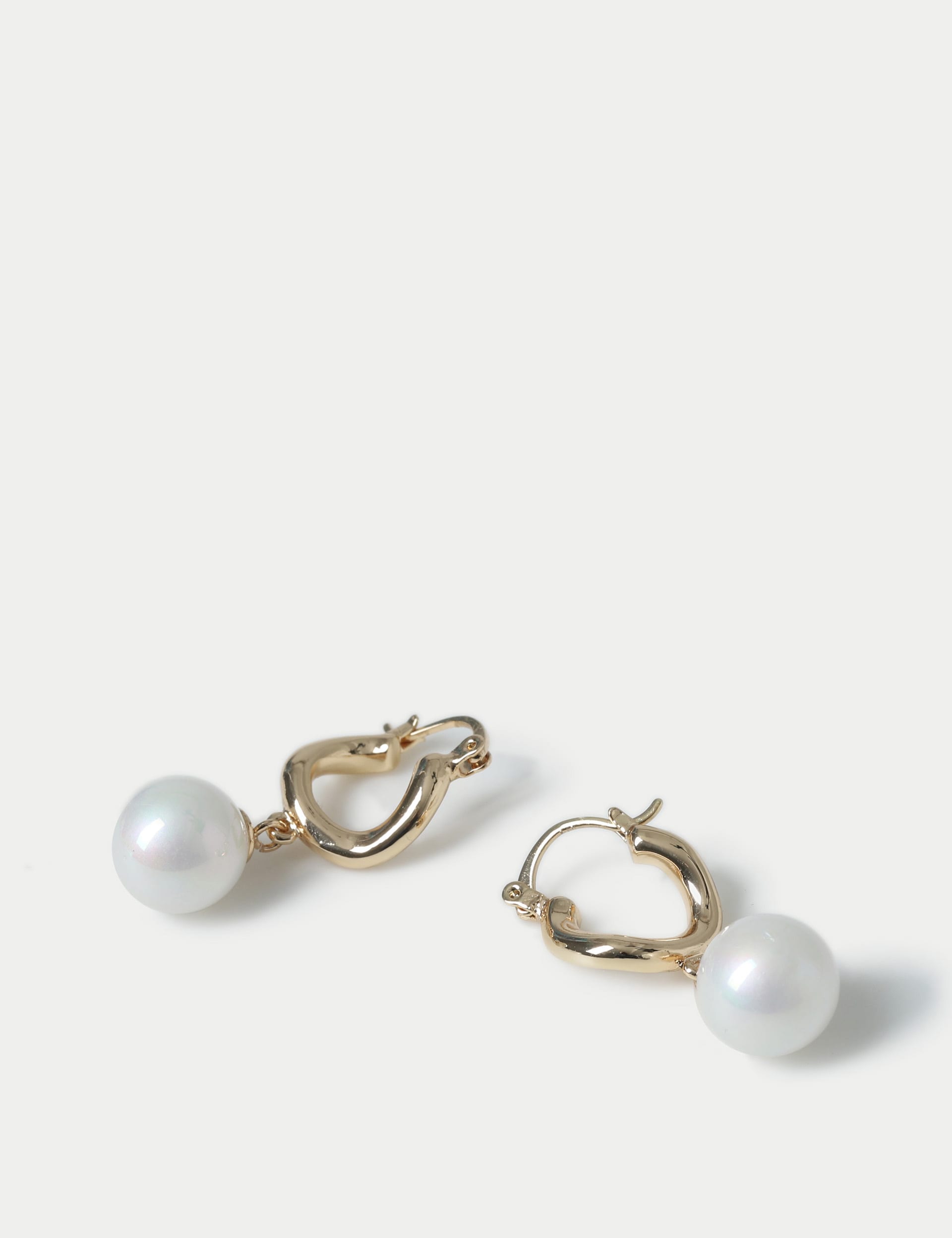 Autograph Women's Fresh Water Pearl Drop Hoop Earrings - Gold, Gold