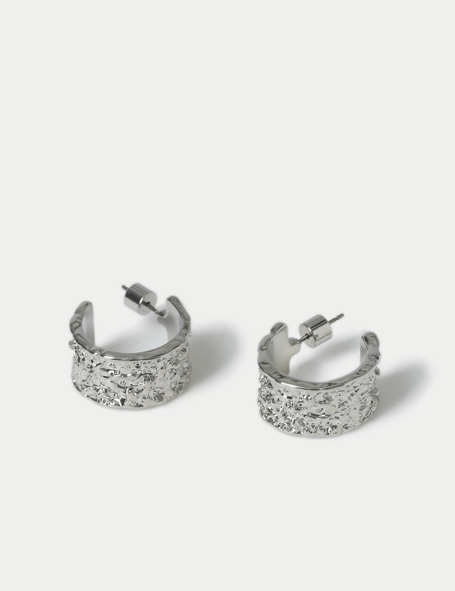 M&S Collection Women's Specked Hoop Earrings - Silver, Silver