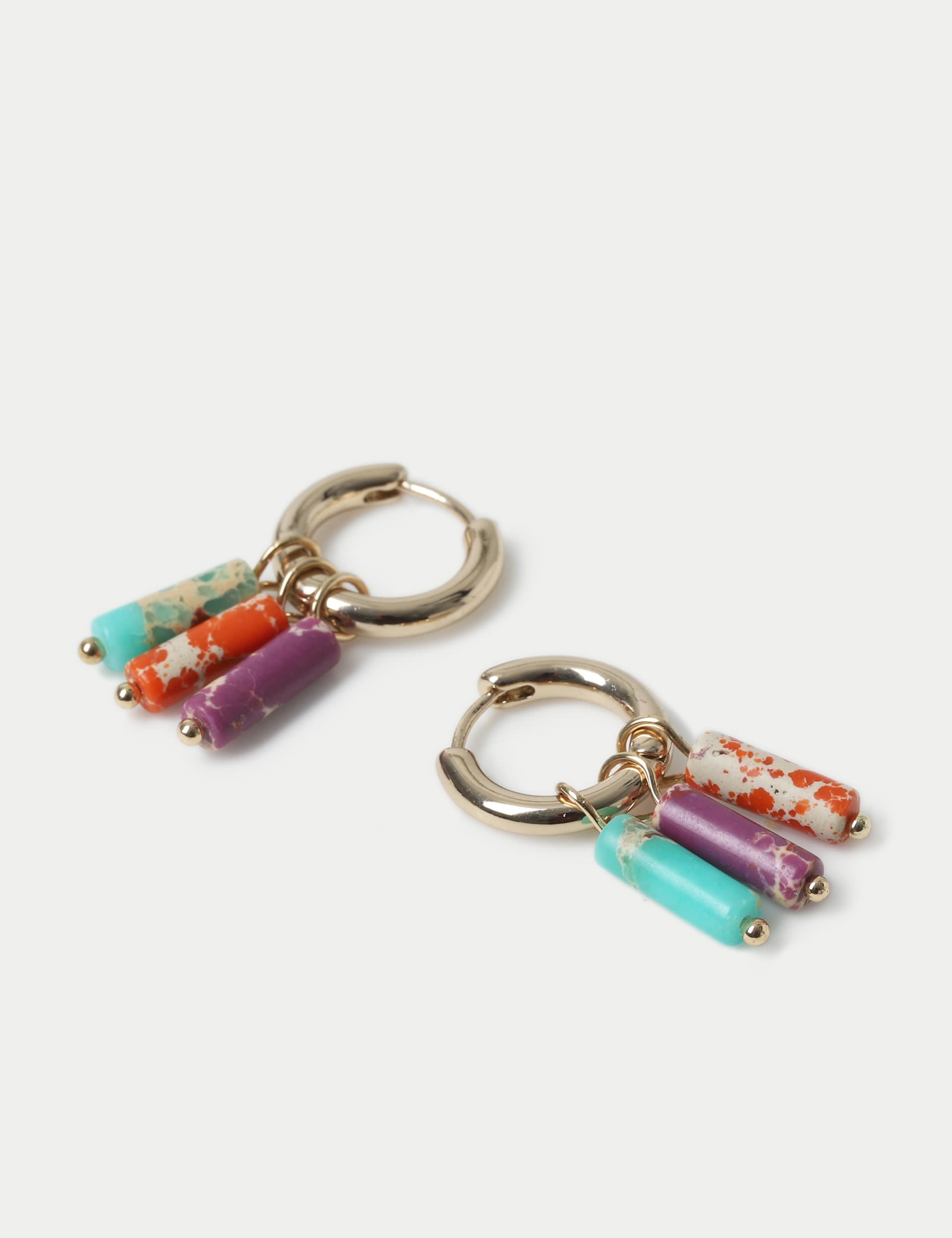 M&S Collection Women's Multi Colour Stick Drop Hoop Earrings, Multi