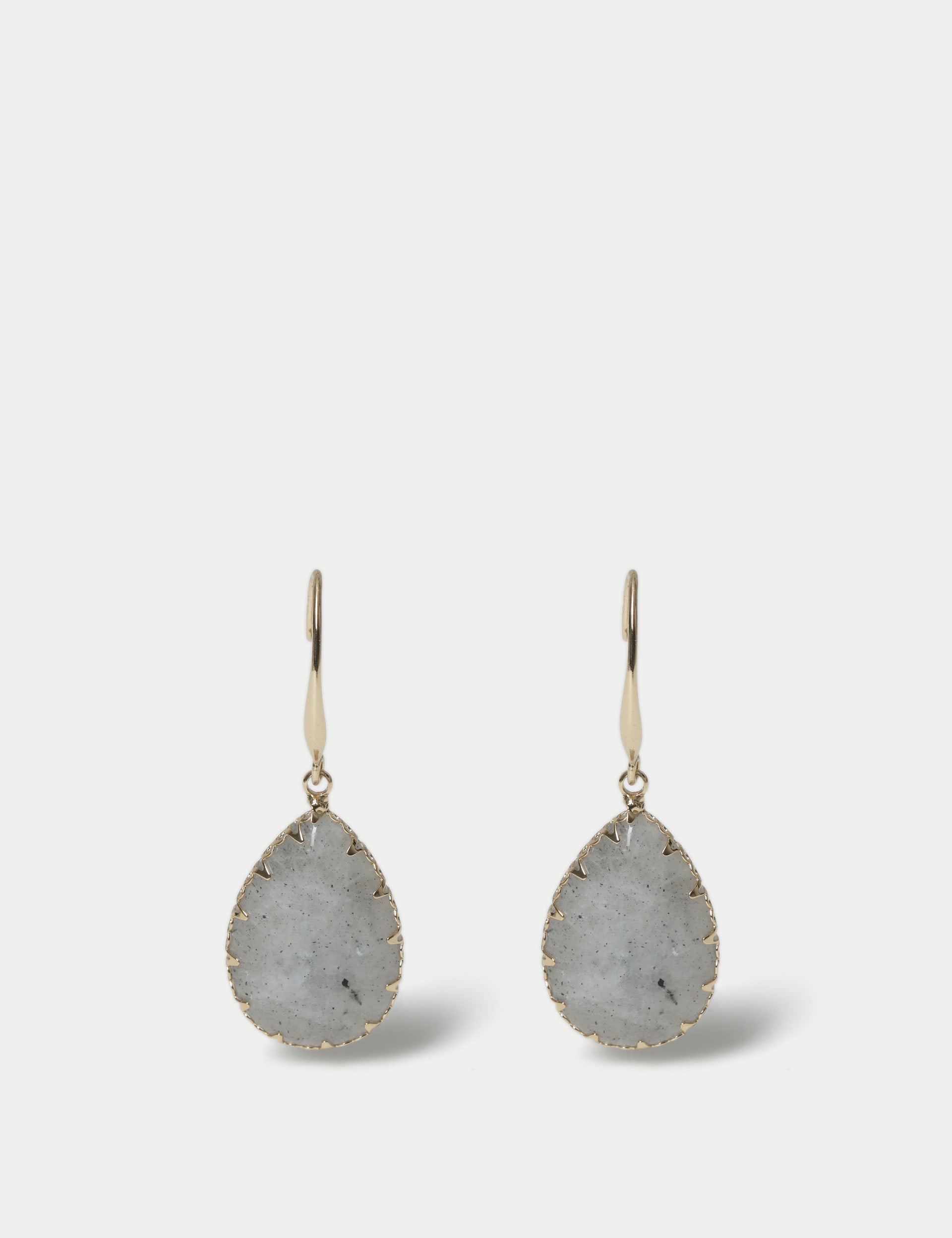 M&S Collection Women's Semi Precious Stone Drop Detail Earrings - Gold, Gold