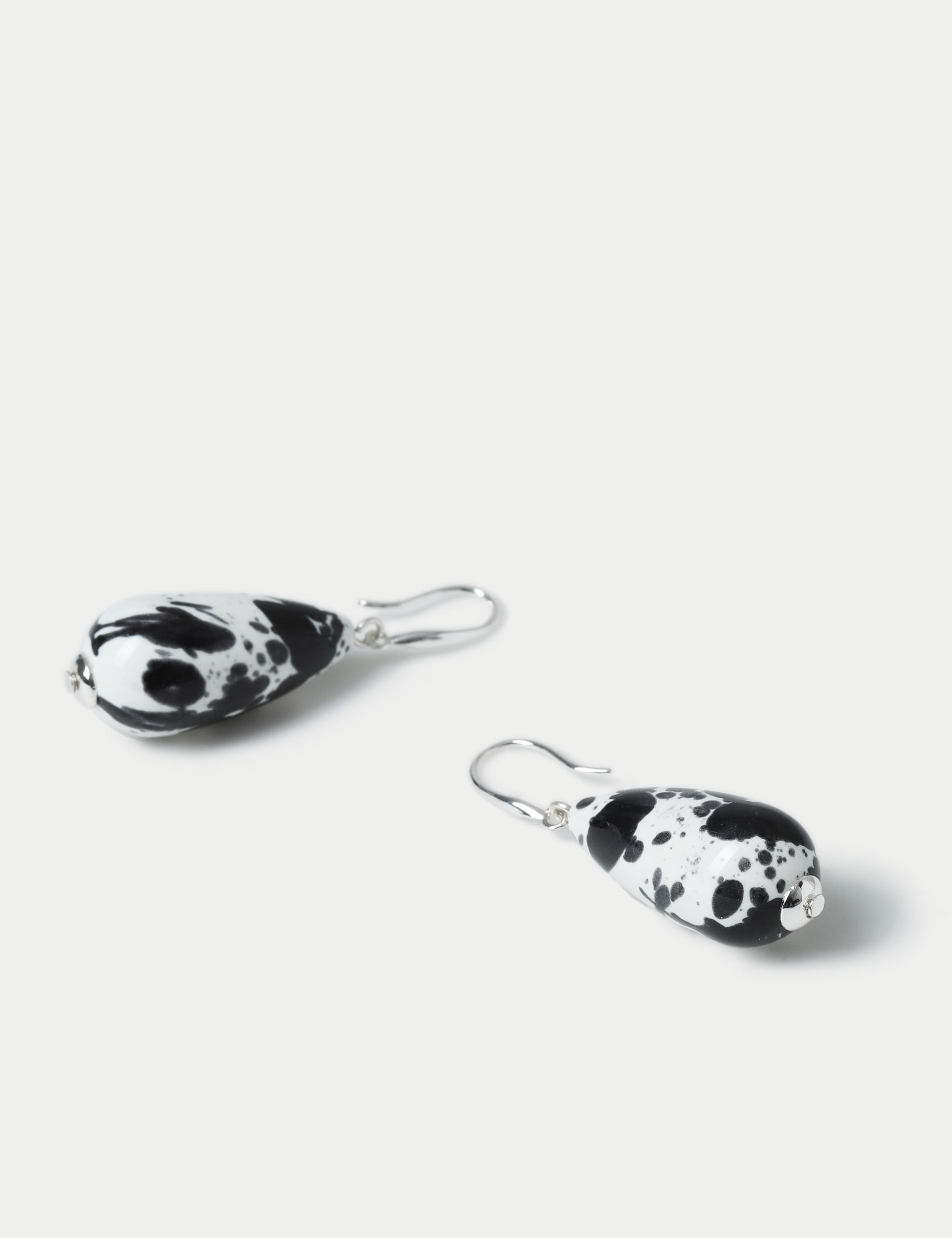 M&S Collection Women's Multi Effect Pebble Ball Drop Earrings - Black Mix, Black Mix