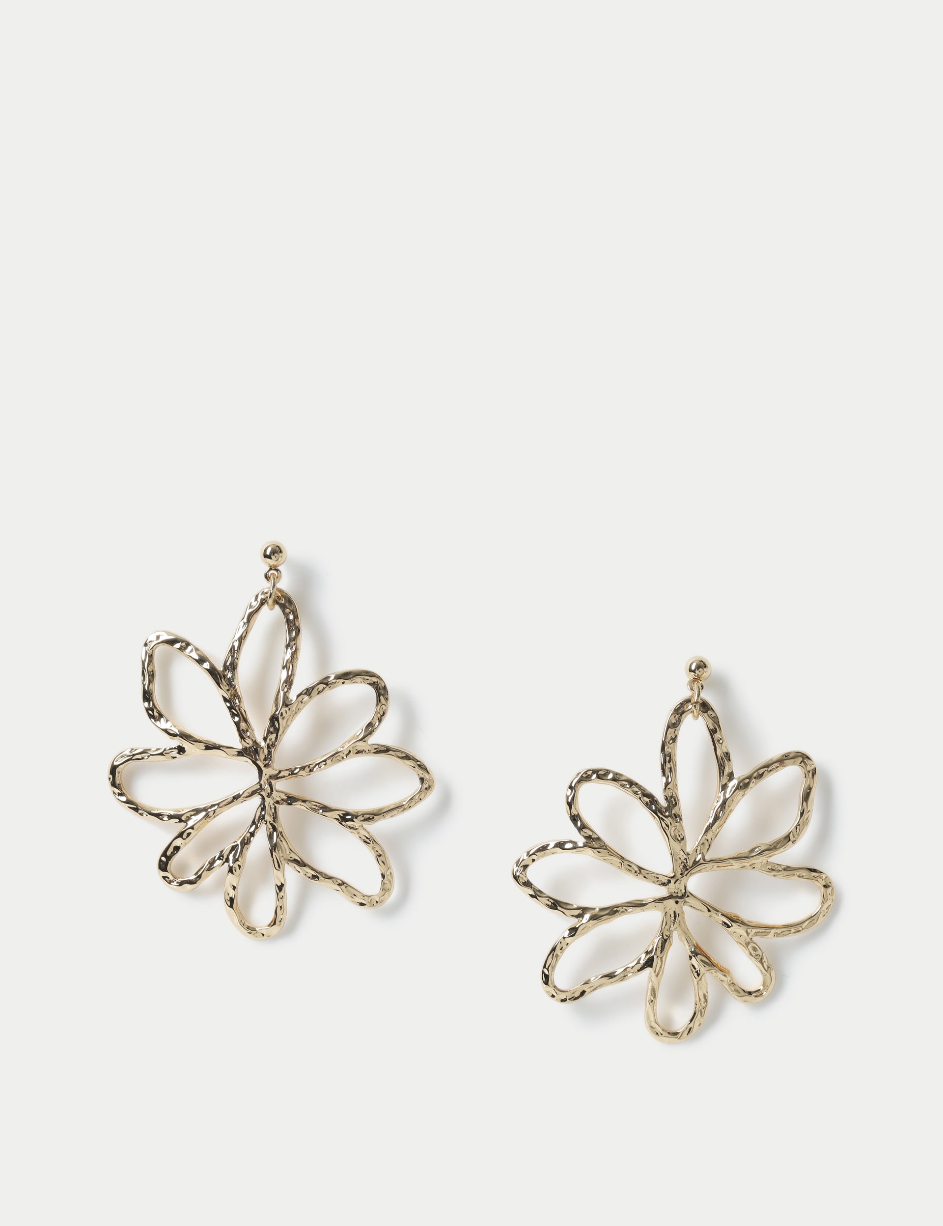 M&S Collection Women's Outlined Floral Form Earrings - Gold, Gold