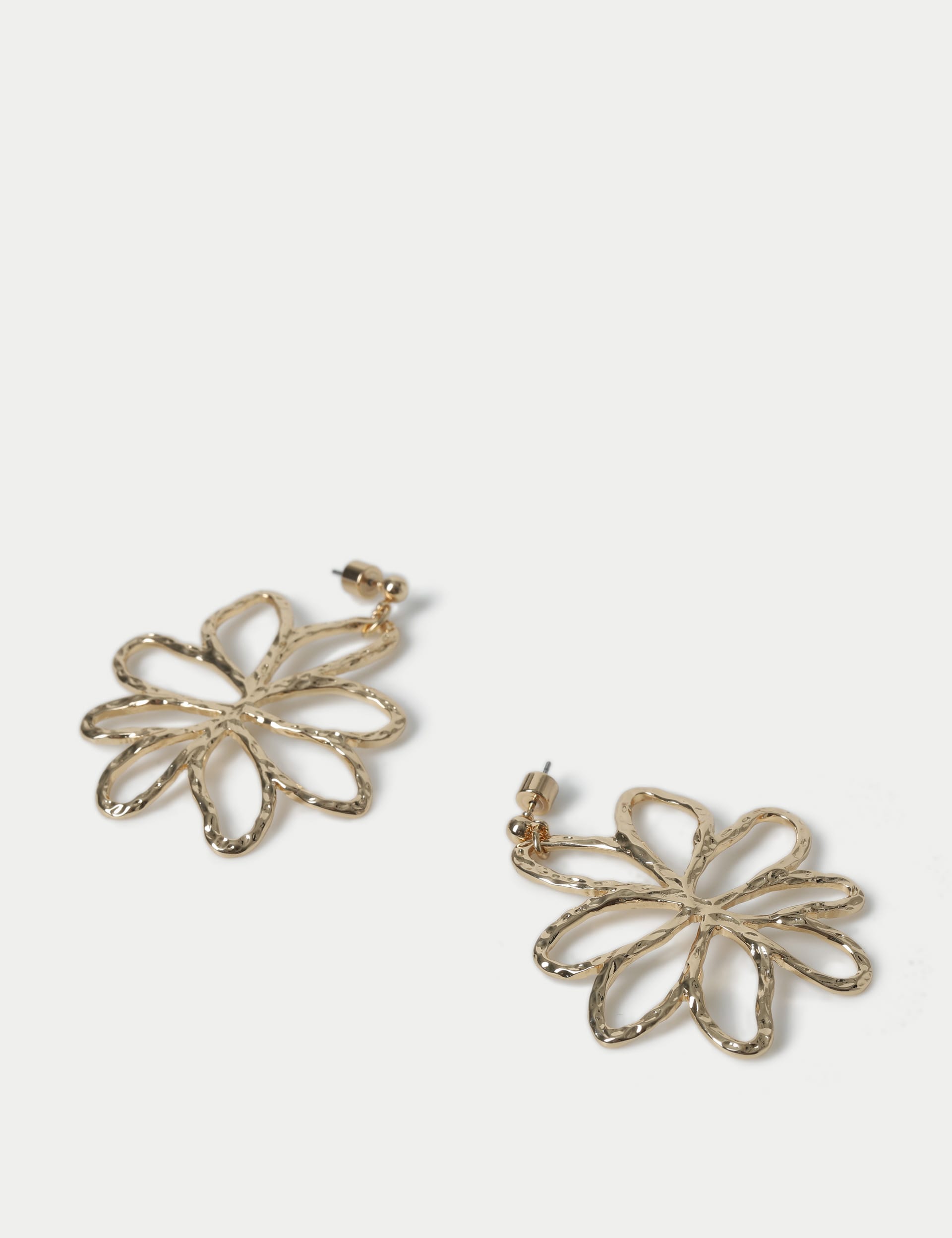 M&S Collection Women's Outlined Floral Form Earrings - Gold, Gold