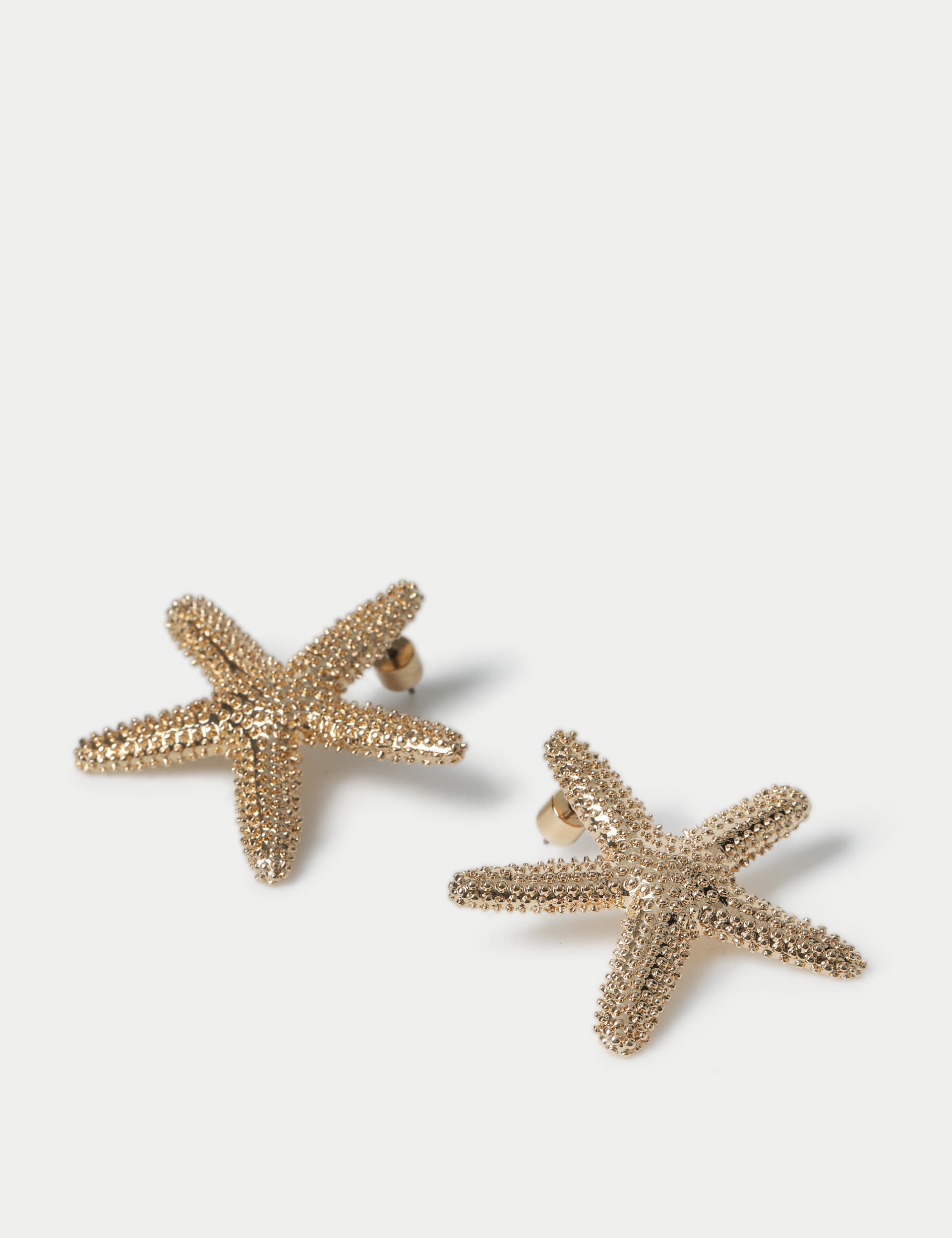 M&S Collection Women's Oversized Starfish Detail Stud Earrings - Gold, Gold