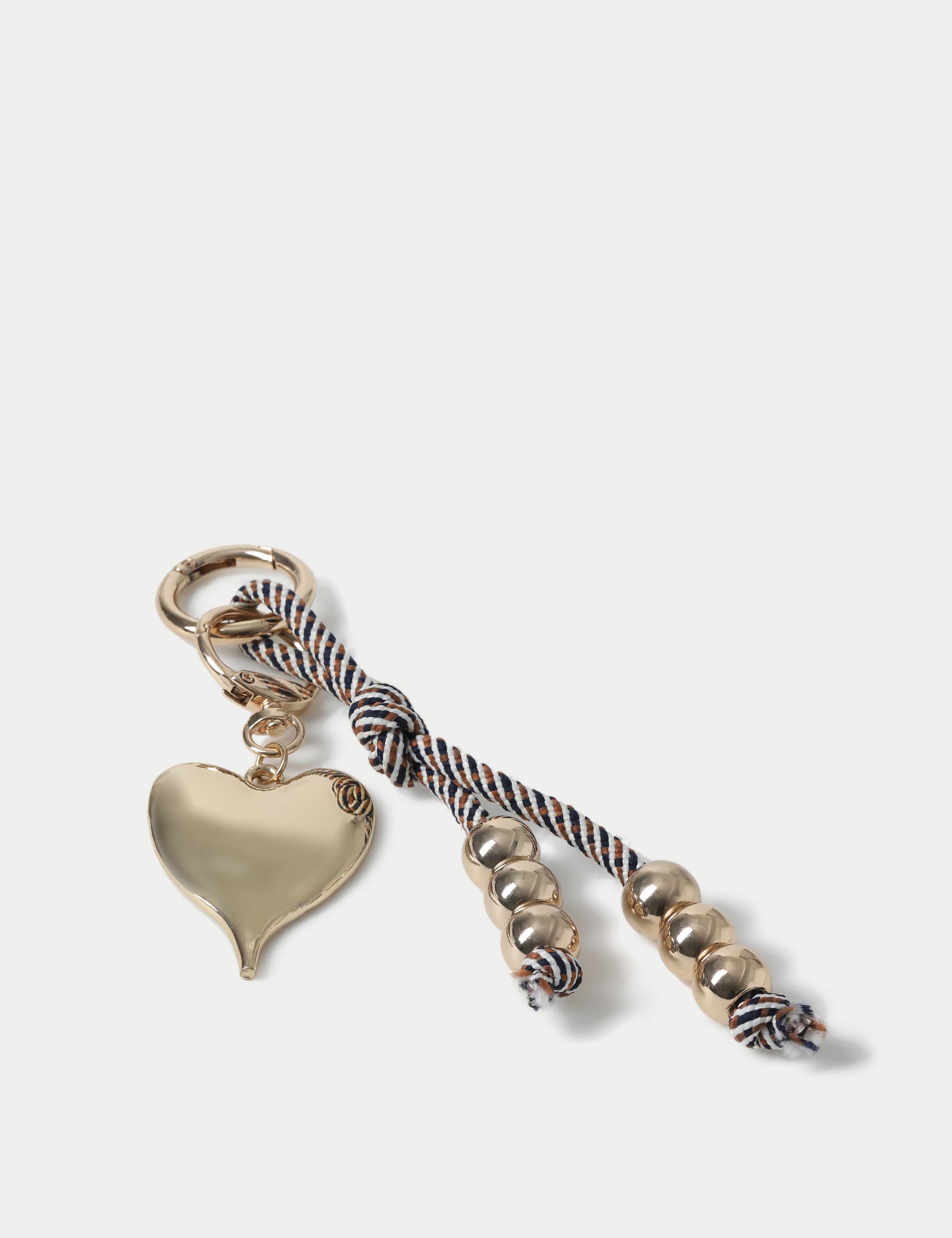 M&S Collection Women's Heart Multichord Bag Charm - Gold, Gold