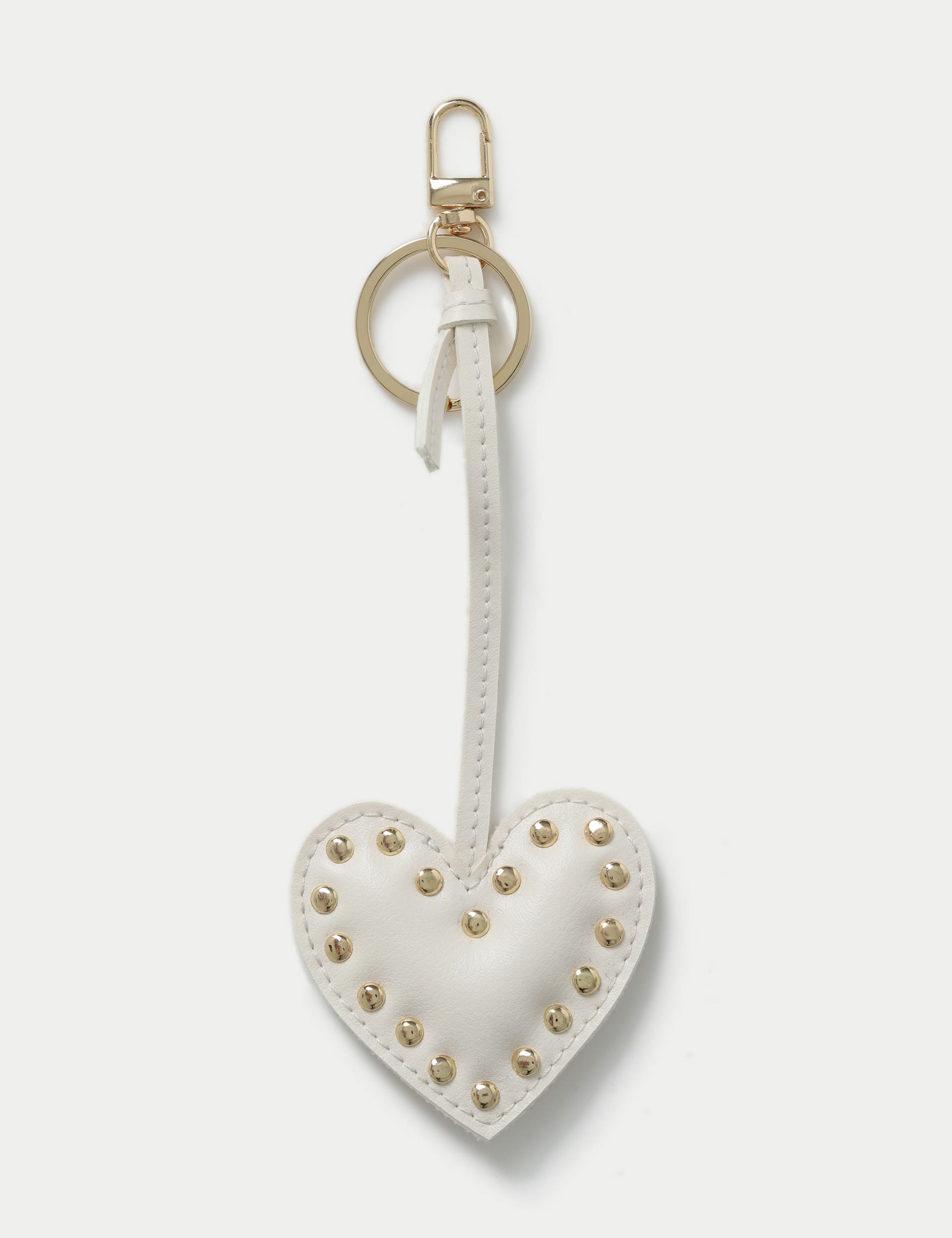 M&S Collection Women's Cream Heart Bag Charm, Cream