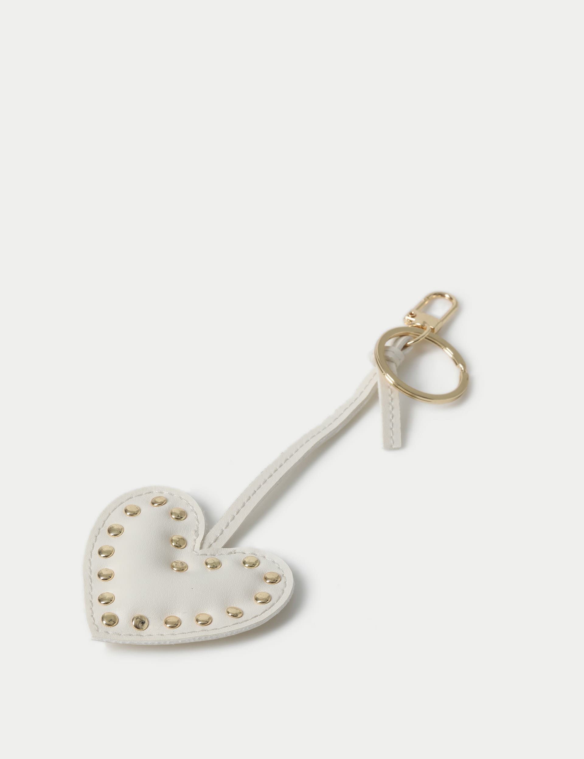 M&S Collection Women's Cream Heart Bag Charm, Cream