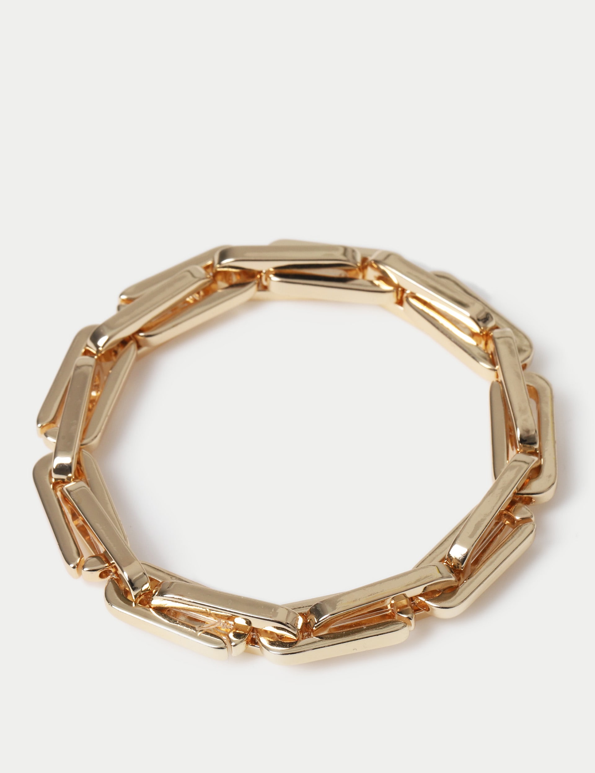 M&S Collection Women's Gold Tone Link Stretch Bracelet, Gold