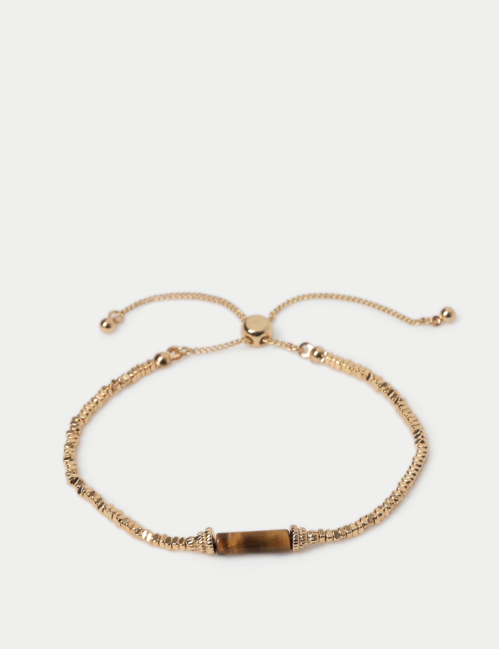 M&S Collection Women's Gifting Tigers Eye Detail Wristwear - Gold, Gold