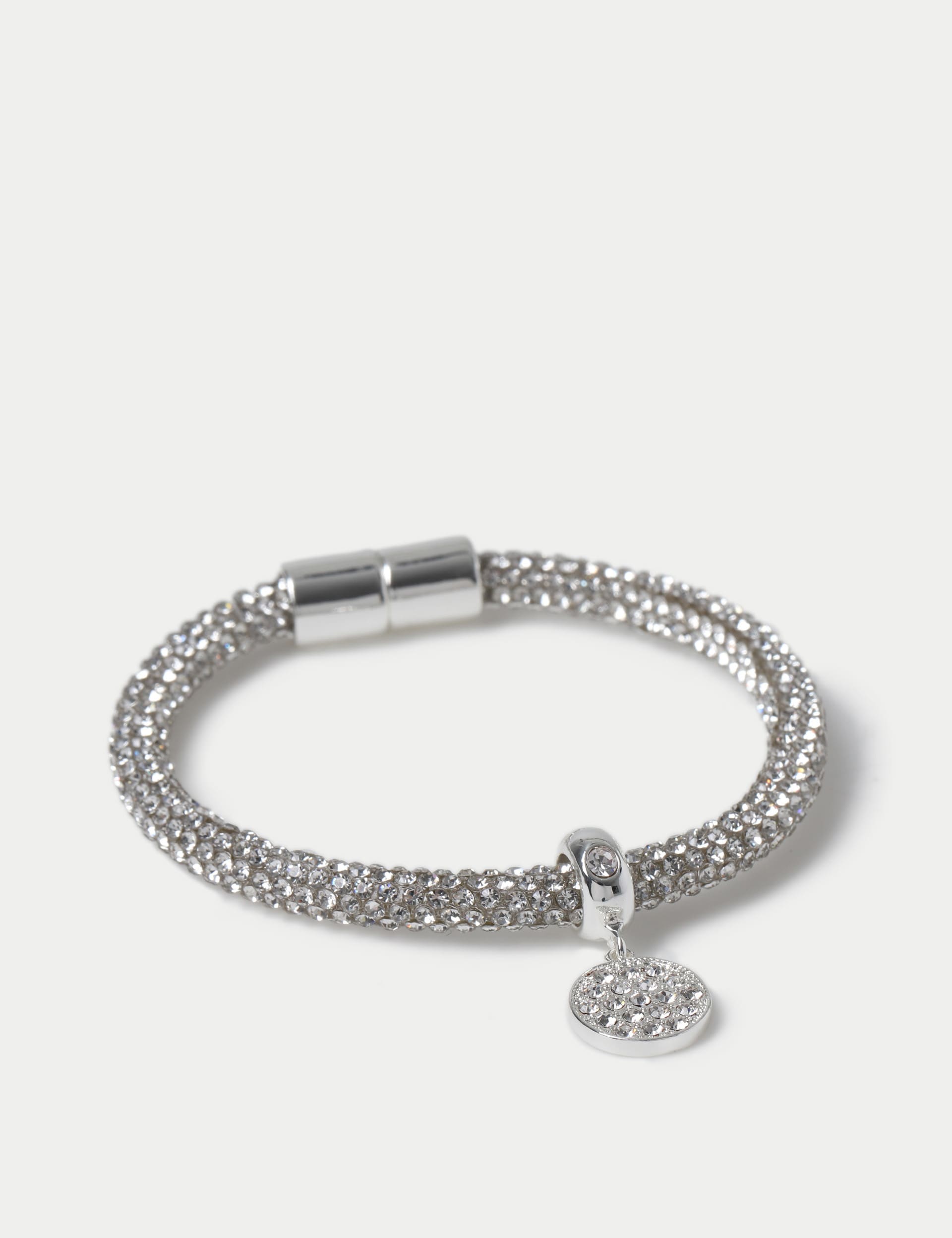 M&S Collection Women's Rhinestone Disc Detail Wristwear - Silver, Silver