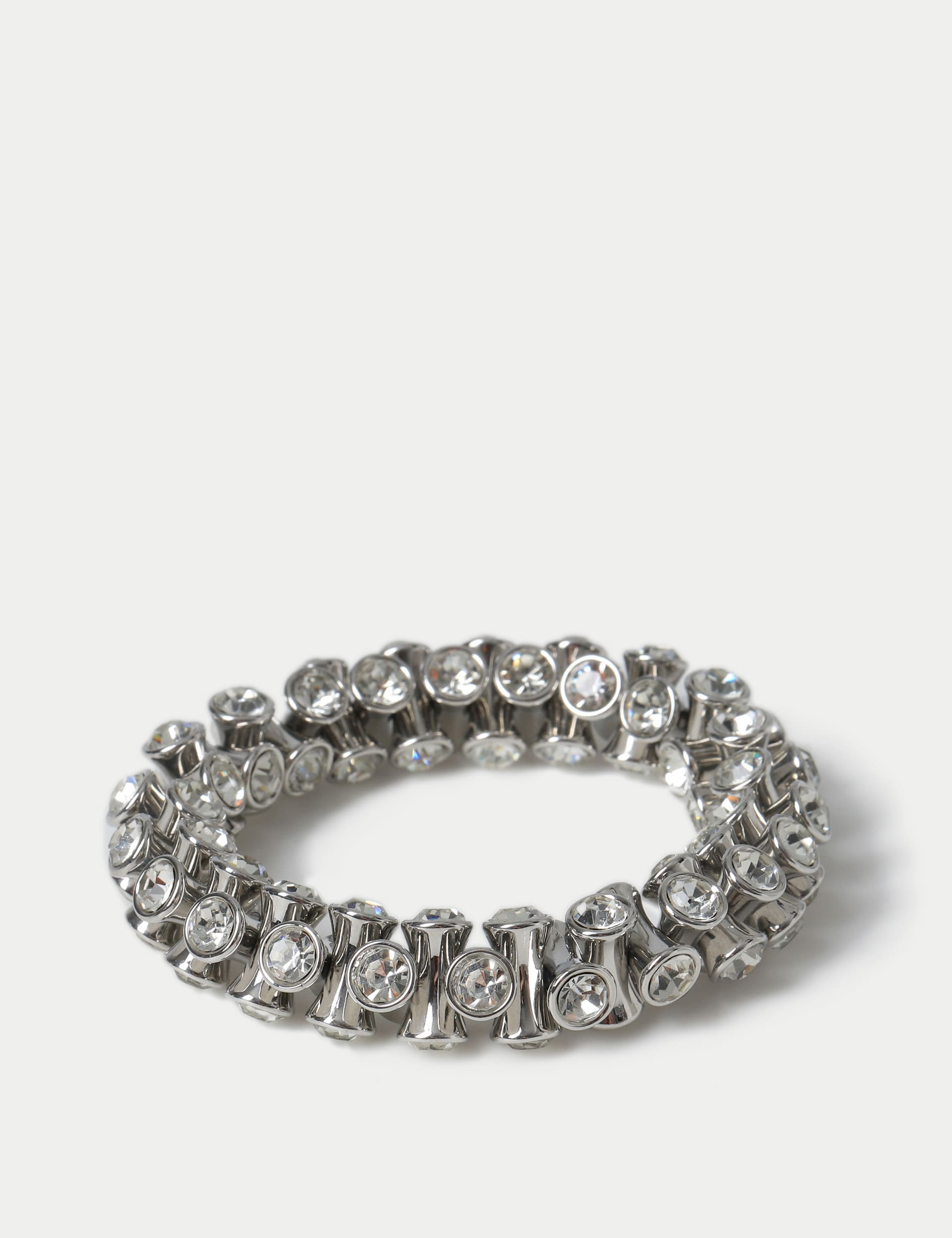 M&S Collection Women's Rhinestone Bracelet - Silver, Silver