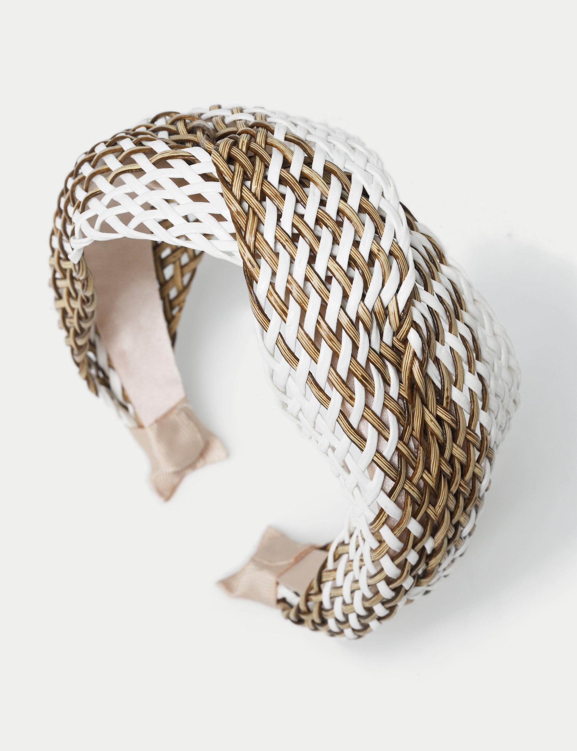 M&S Collection Women's Brown and White Twist Alice Band - Brown Mix, Brown Mix