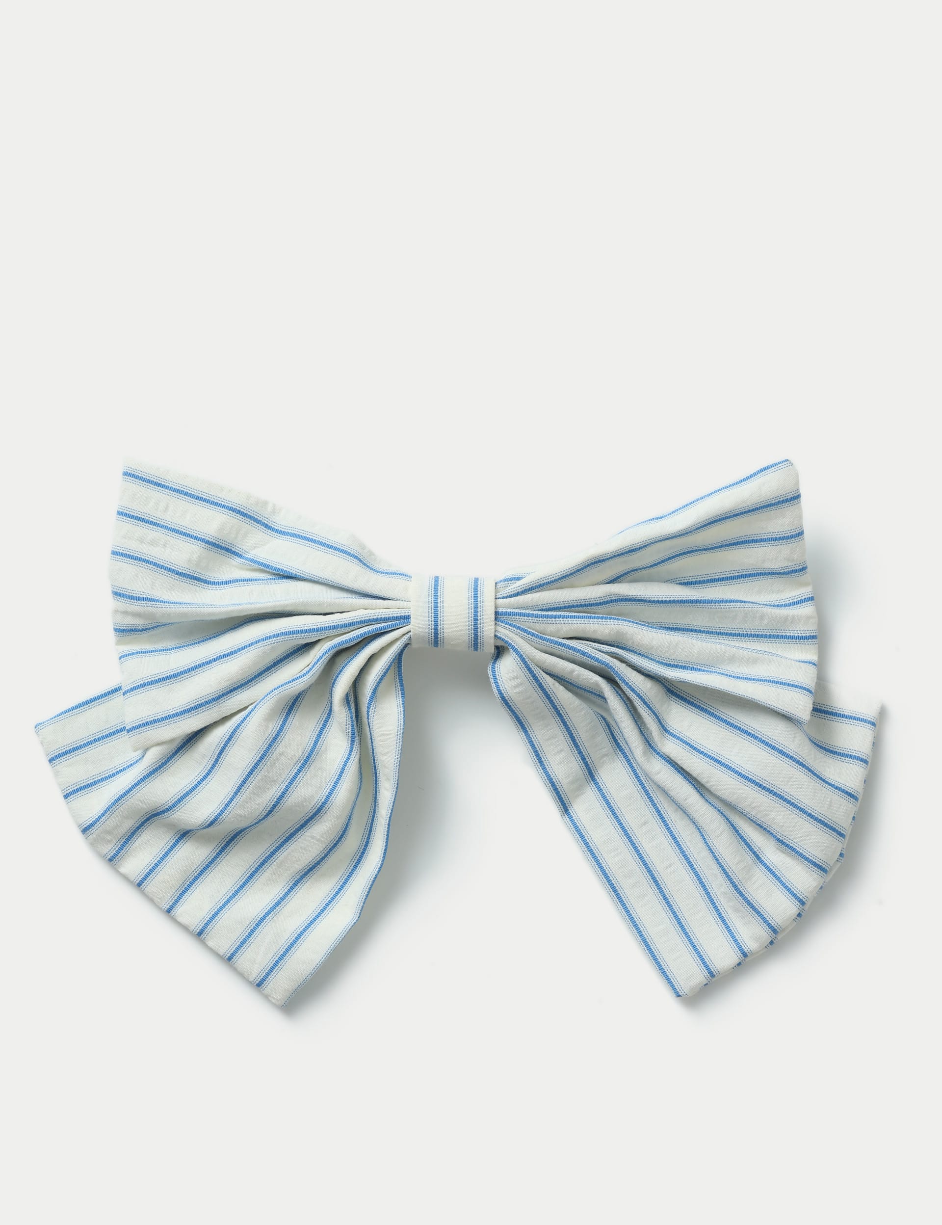 M&S Collection Women's Stripe Bow Hair Accessory - Blue Mix, Black/White,Blue Mix