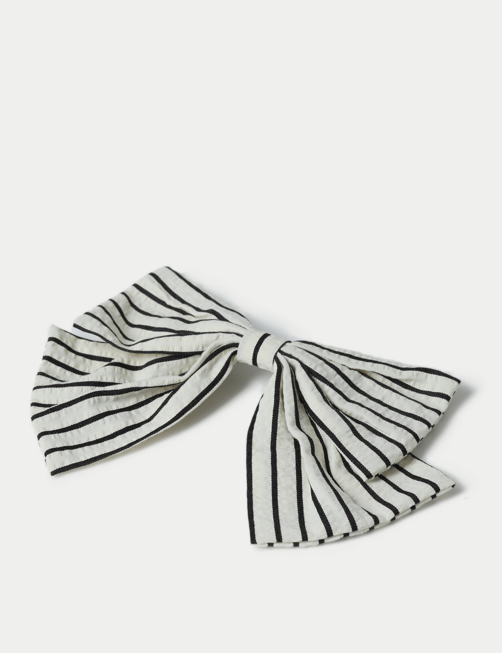 M&S Collection Women's Stripe Bow Hair Accessory - Black/White, Black/White,Blue Mix