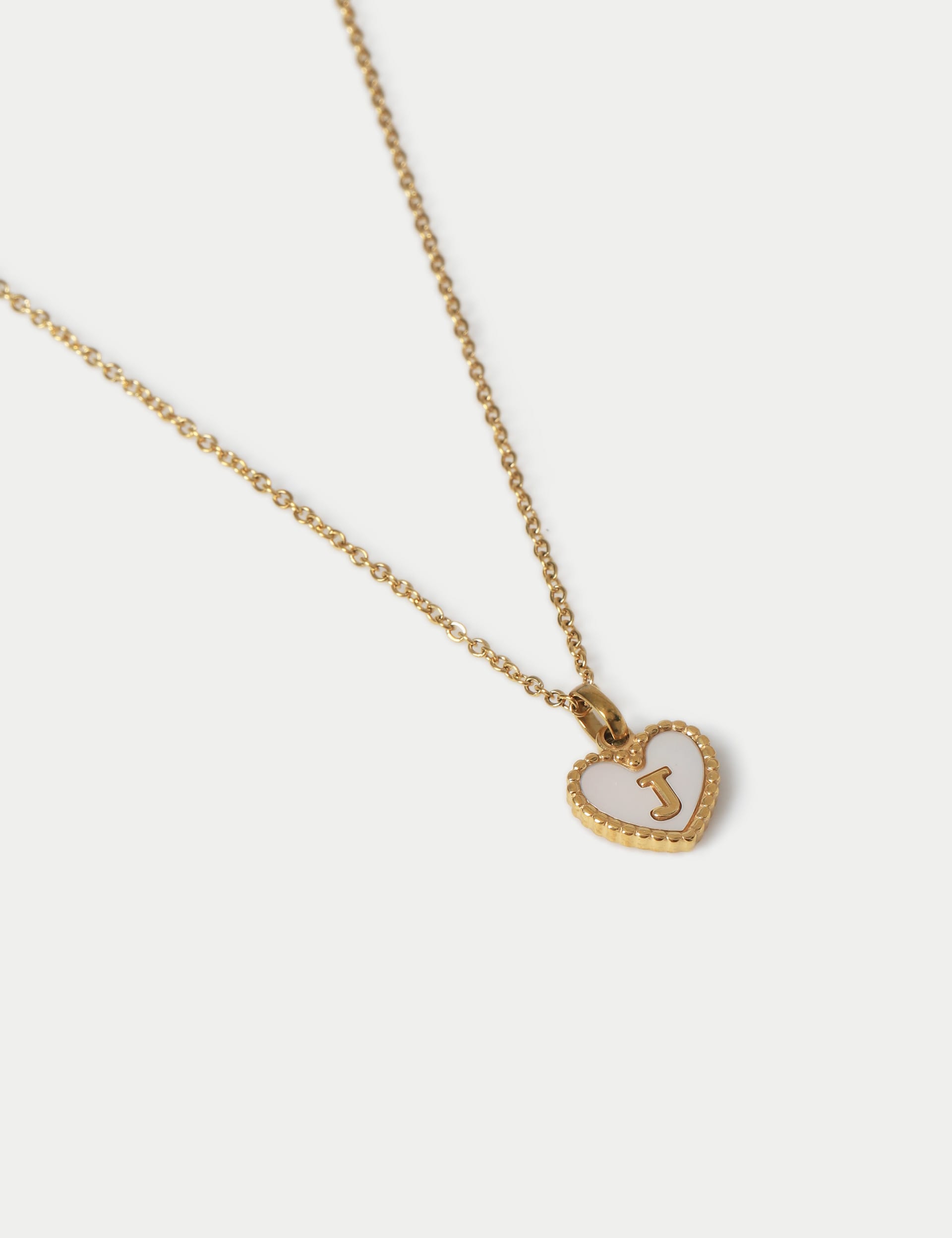 Autograph Women's Waterproof Initial Heart Necklace J - Gold, Gold