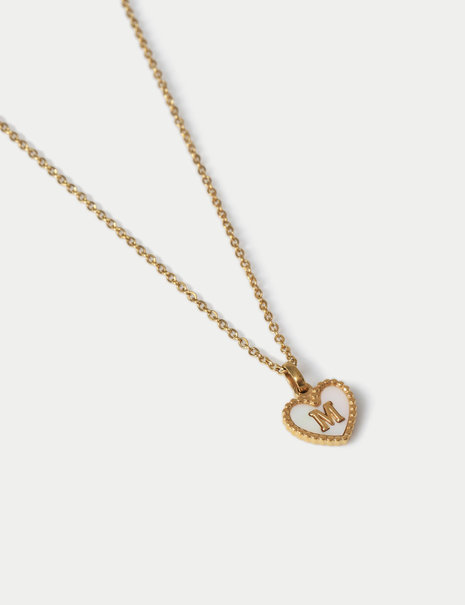 Autograph Women's Waterproof Initial Heart Necklace M - Gold, Gold