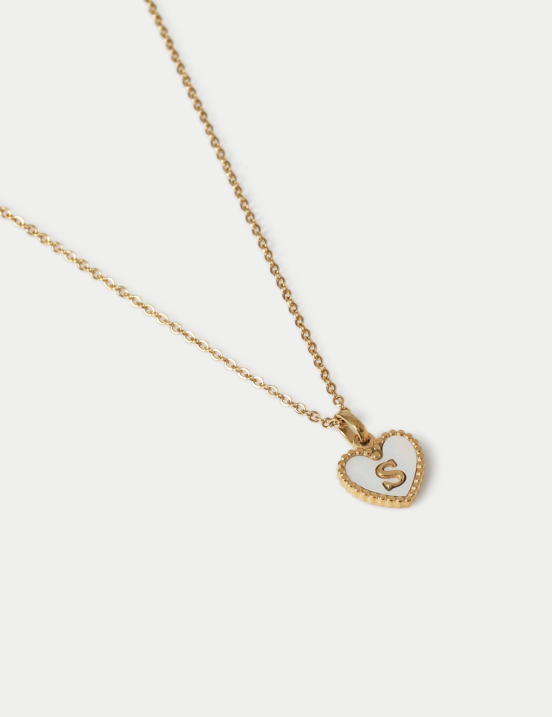 Autograph Women's Waterproof Initial Heart Necklace S - Gold, Gold