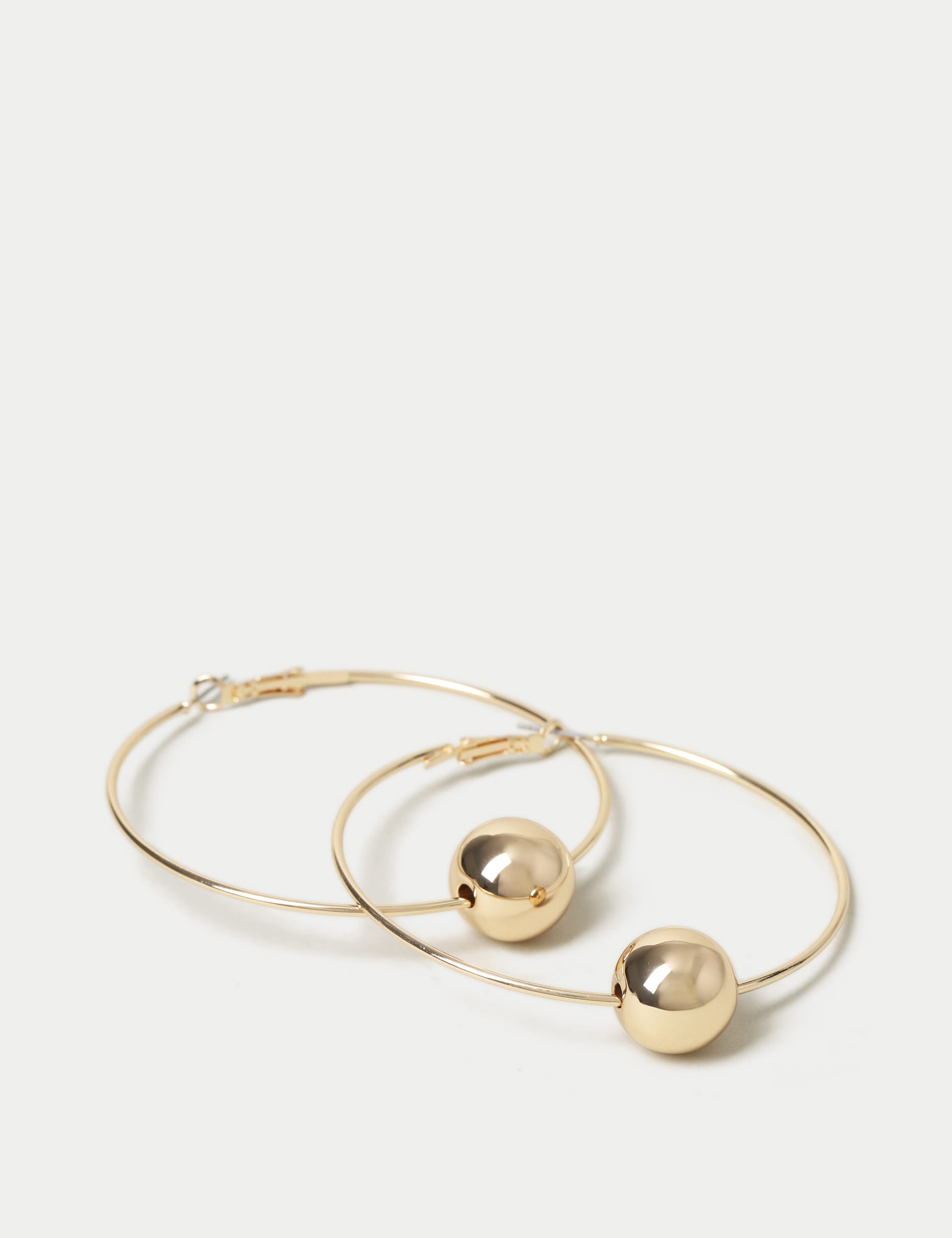 M&S Collection Women's Large Hoop Ball Earrings - Gold, Gold