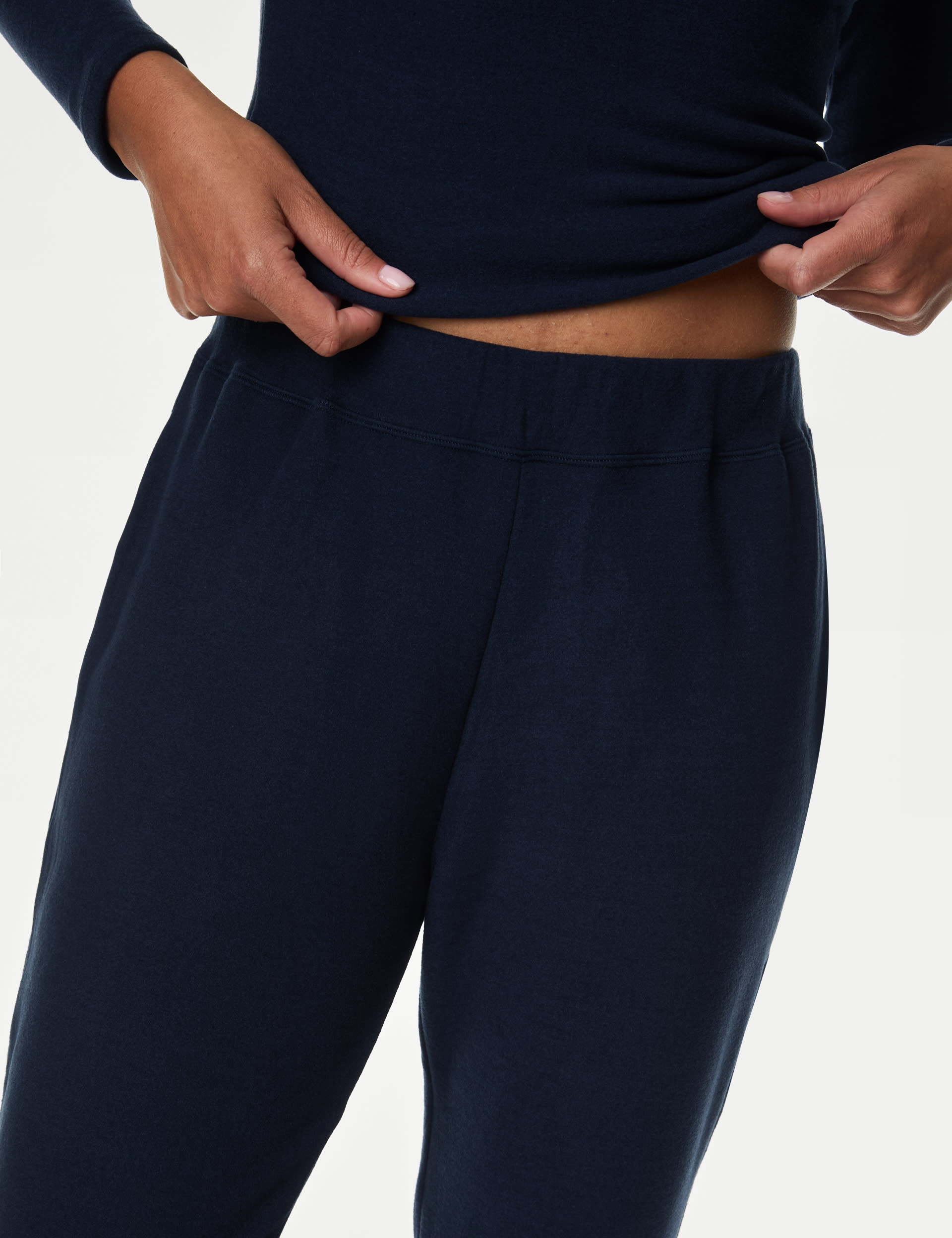 M&S Collection Women's Heatgen Maximum Thermal Fleece Joggers - 18 - Navy, Black,Navy