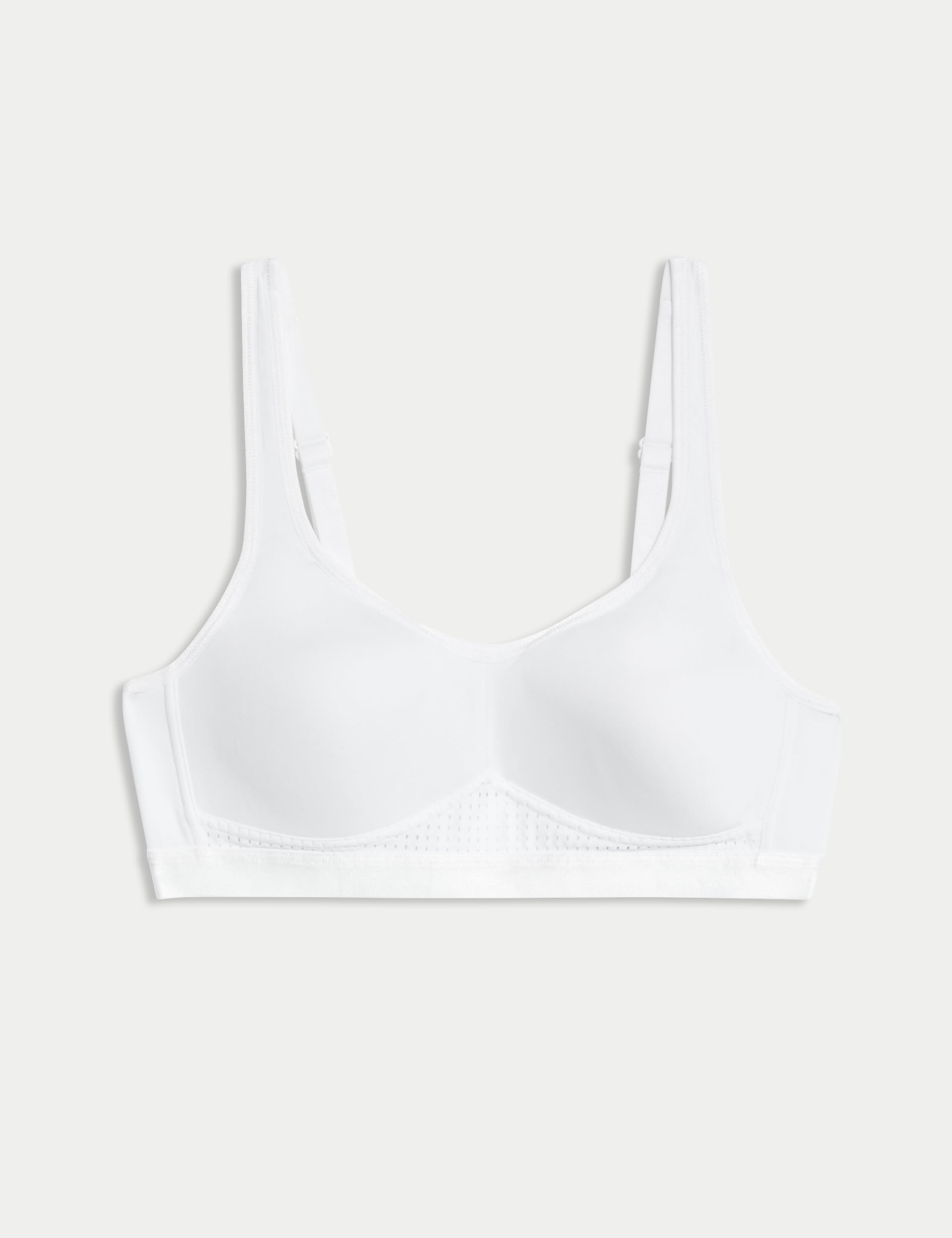 M&S Collection Women's Ultimate Support Non Wired Sports First Bra AA-D - 32A - White, Black Mix,Whi