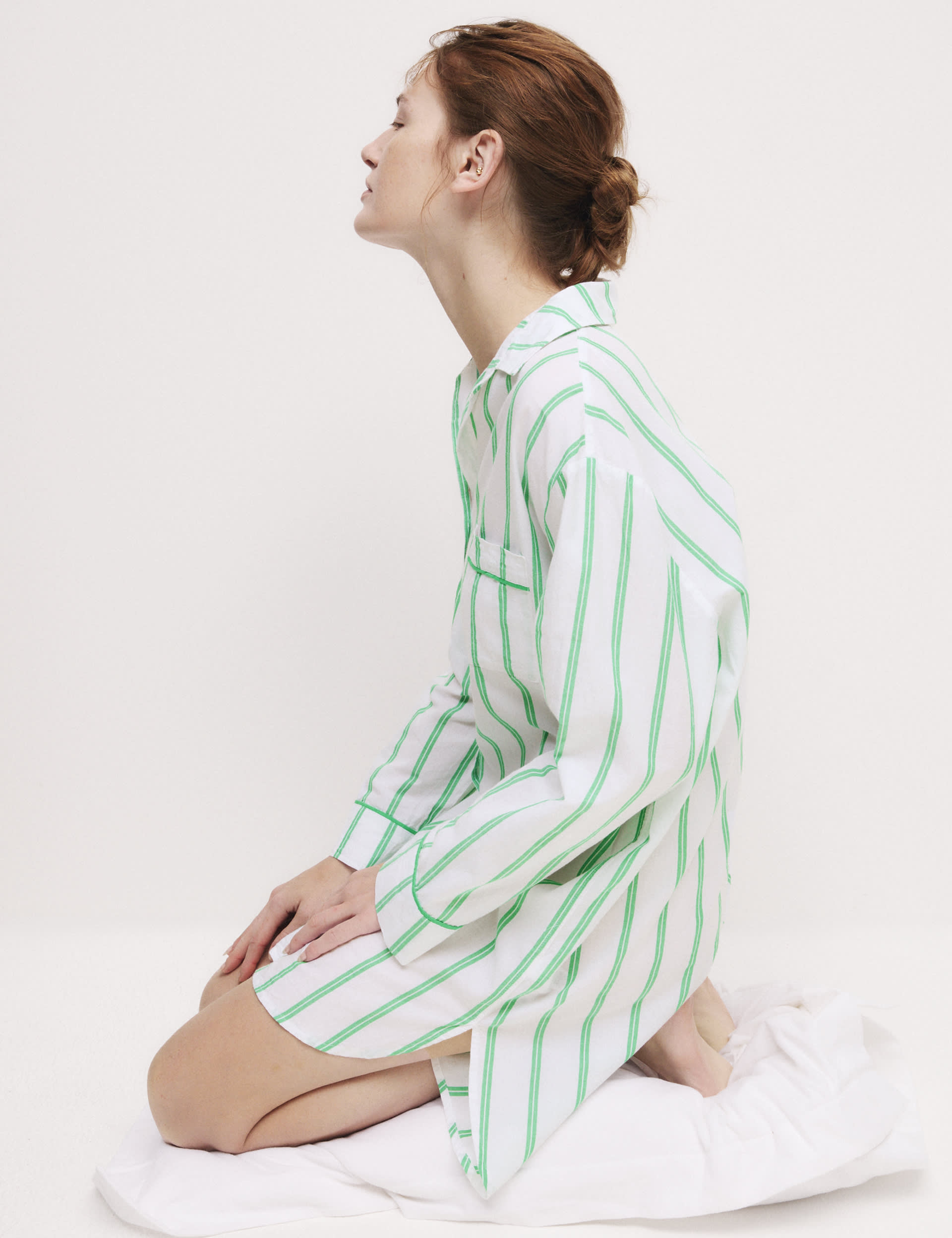 Body By M&S Women's Cool Comfort Striped Nightshirt - 16 - Emerald, Emerald